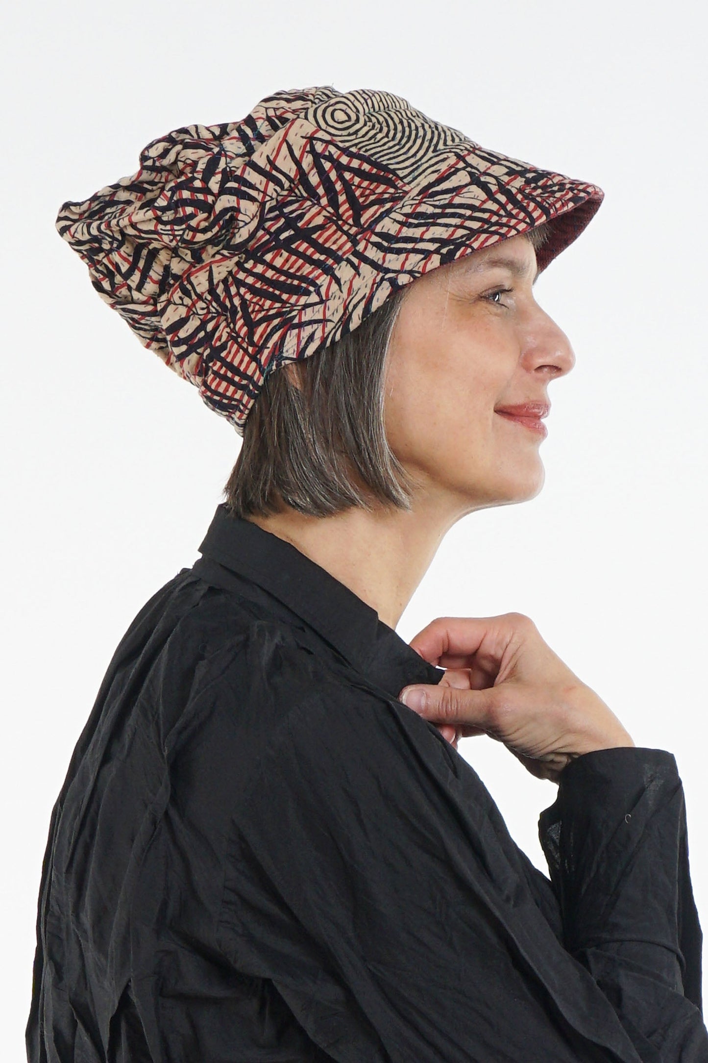 SOHO BAMBOO KANTHA HALF BRIM HAT - bo4881-blk -