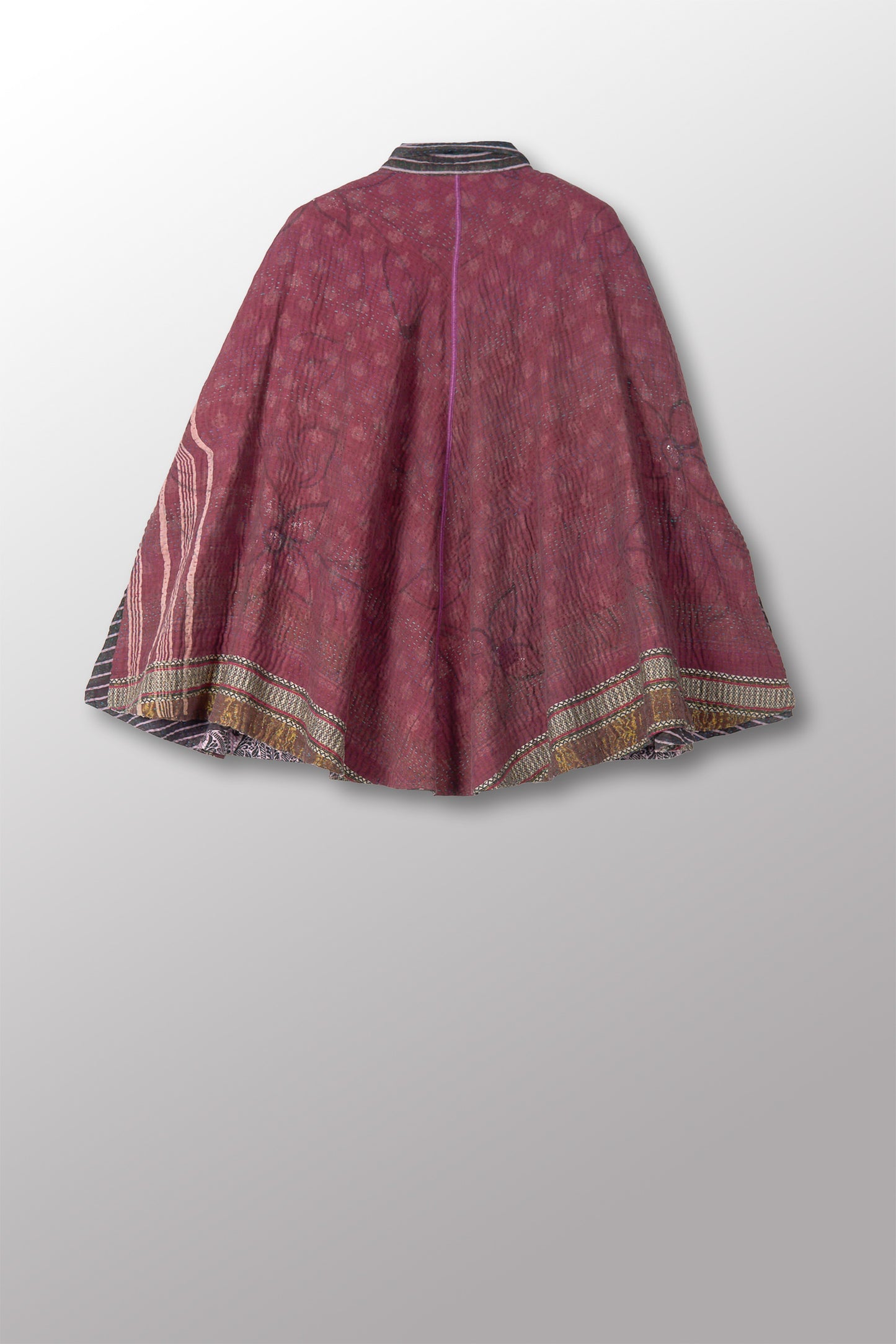 WOVEN VINTAGE COTTON KANTHA MANTLE - fw4069-5001a -