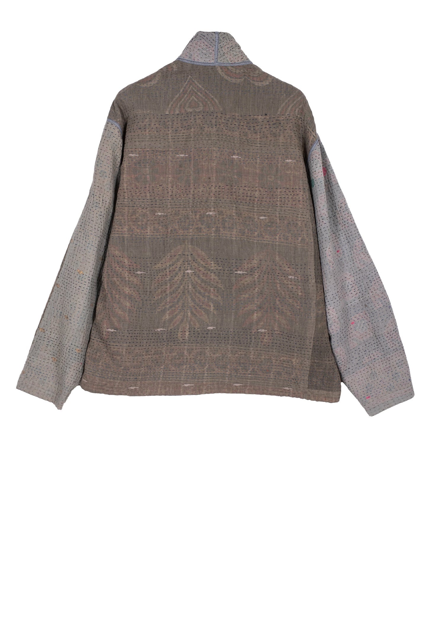 FRAYED PATCH KANTHA MEN'S BLOUSON - fi4040-glk -