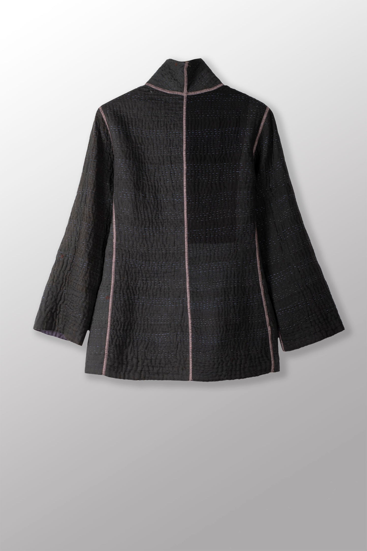 COTTON SILK SW PATCH KANTHA SHORT JKT - ws4007-blk -