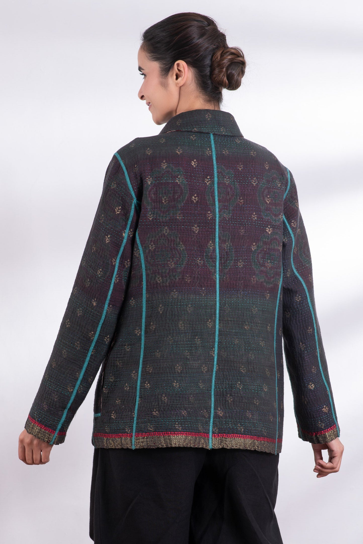 VINTAGE COTTON KANTHA BASIC JKT - cv4052-0013m -