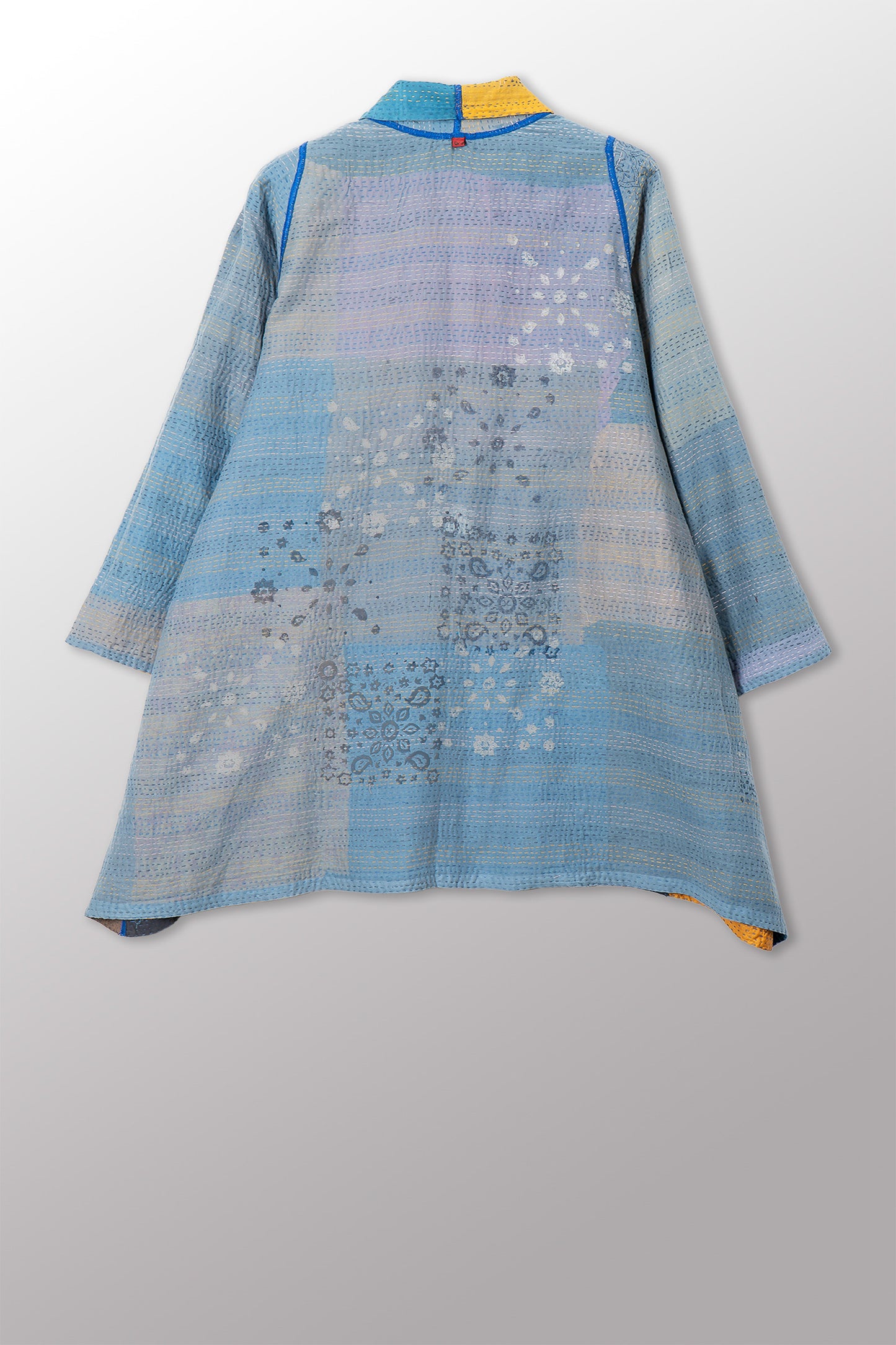 MOSAIC FRAY PATCH KANTHA A-LINE JACKET - zb2003-mlt -