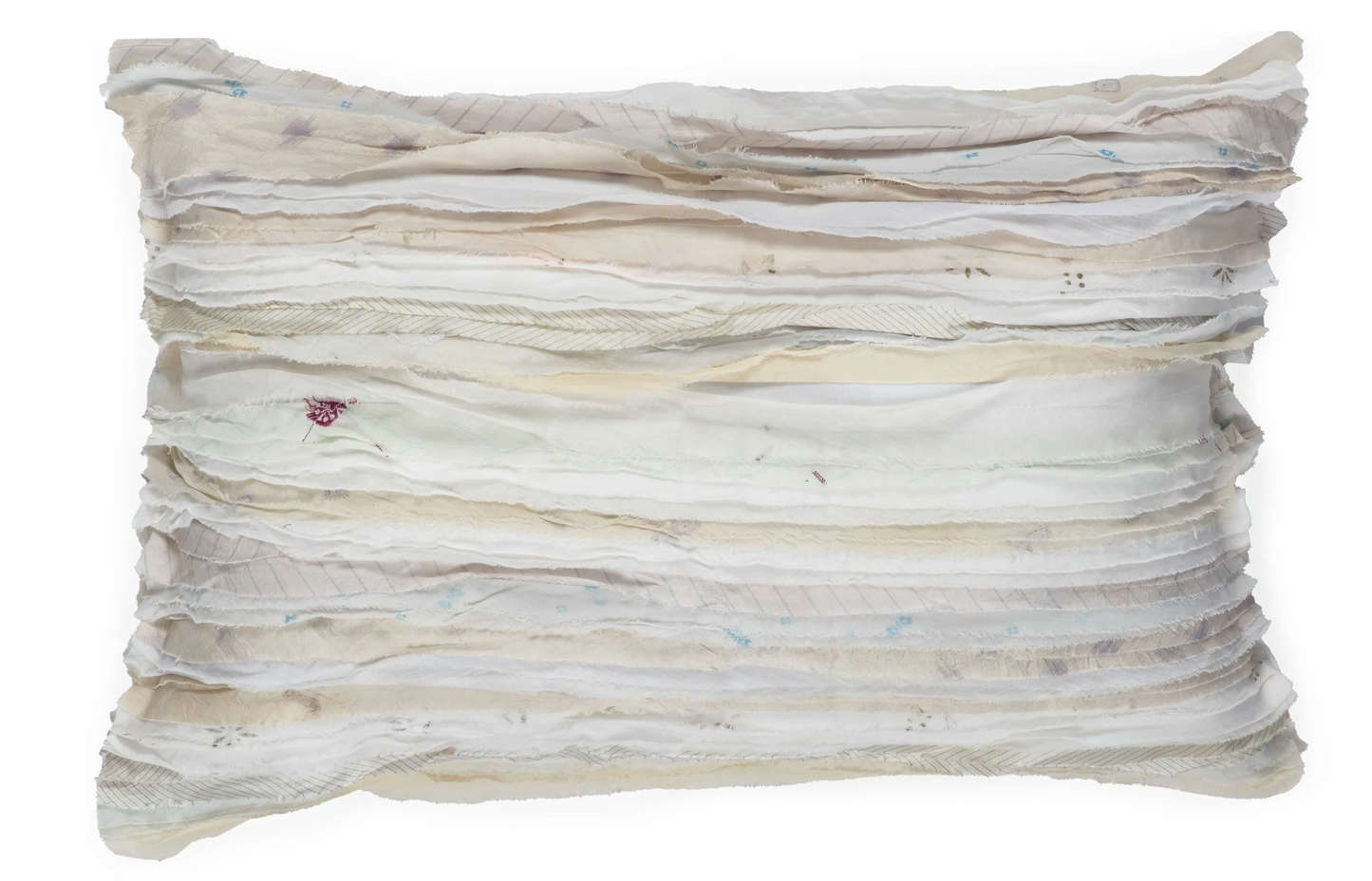 Wavy Stripe Patch Pillow Sham -Ivory-