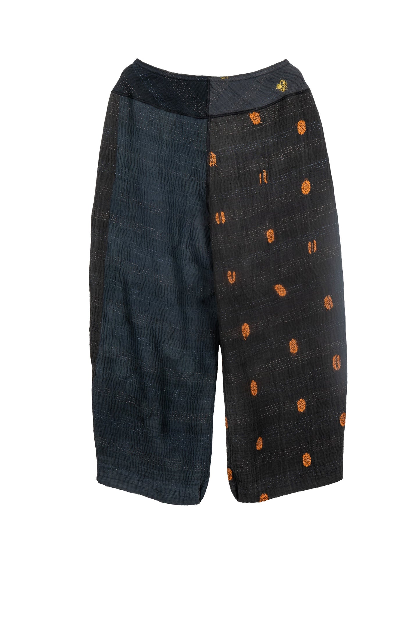 FRAYED PATCH KANTHA LANTERN PANTS - fi4634-blk -