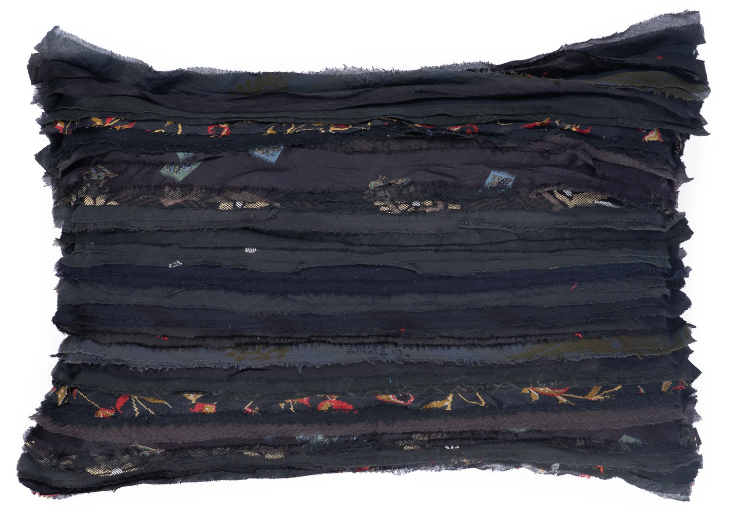 Wavy Stripe Patch Pillow Sham -Black -