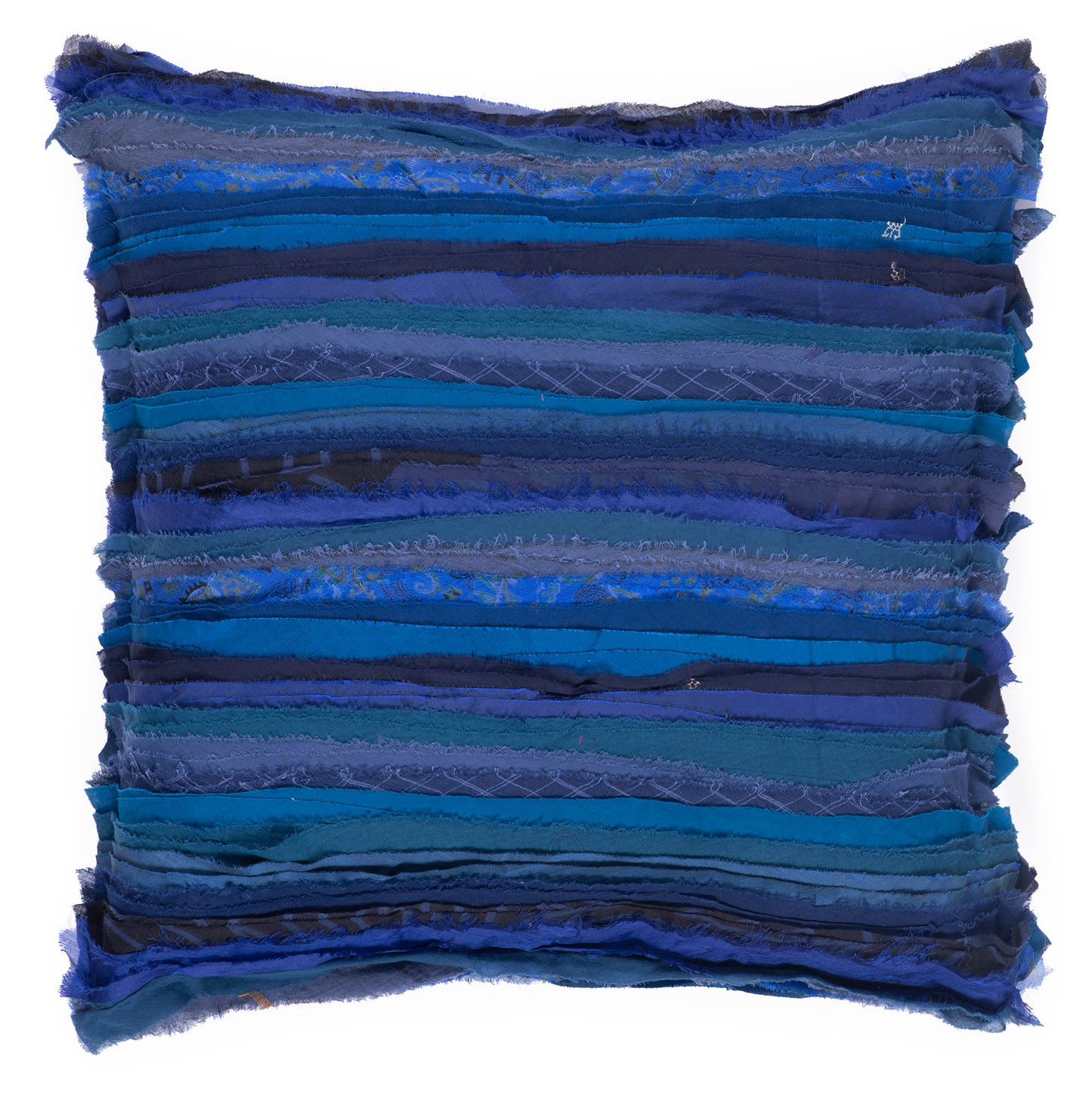 Wavy Stripe Patch Pillow Sham -Blue -