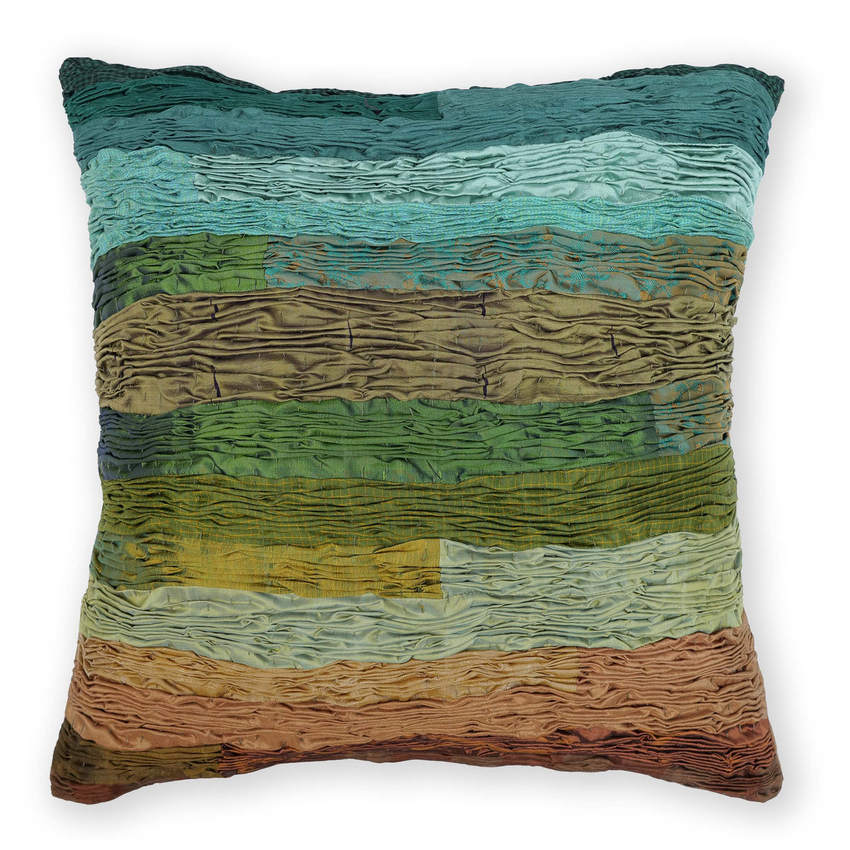 Saree Pleated Cushion -Greenlake