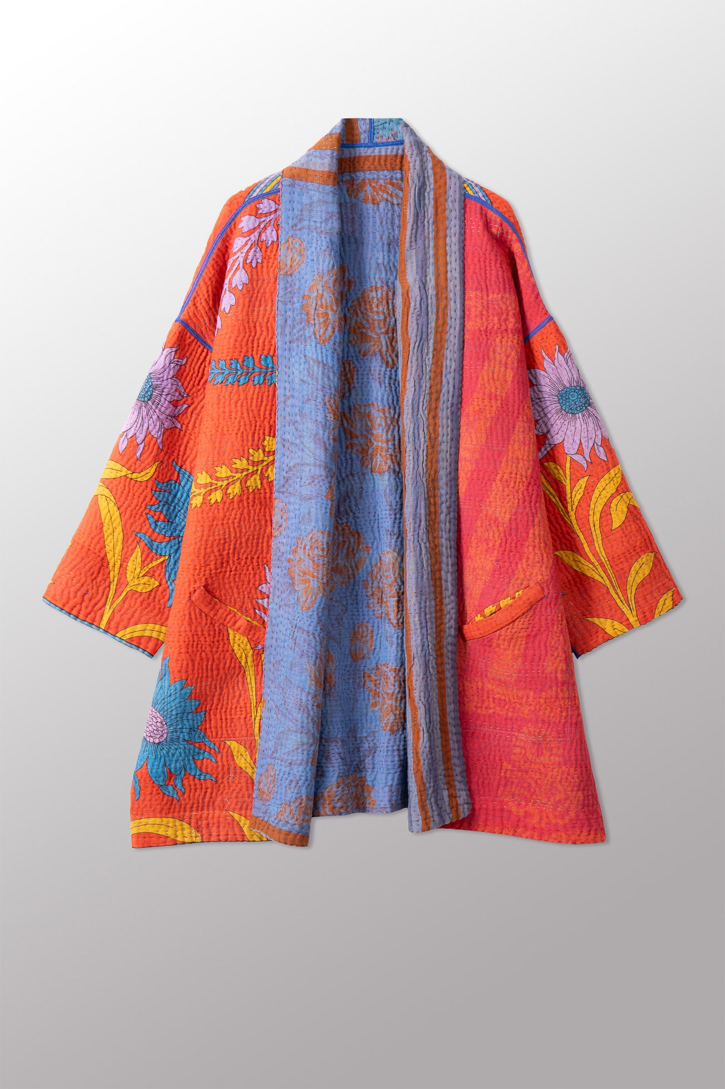 VINTAGE COTTON KANTHA HAORI JKT - cv4068-0011a -
