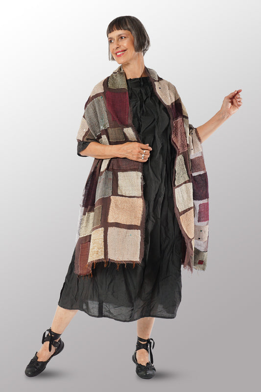 TONAL TILE PATCH KANTHA SCARF STANDARD - tt2801-ntl -