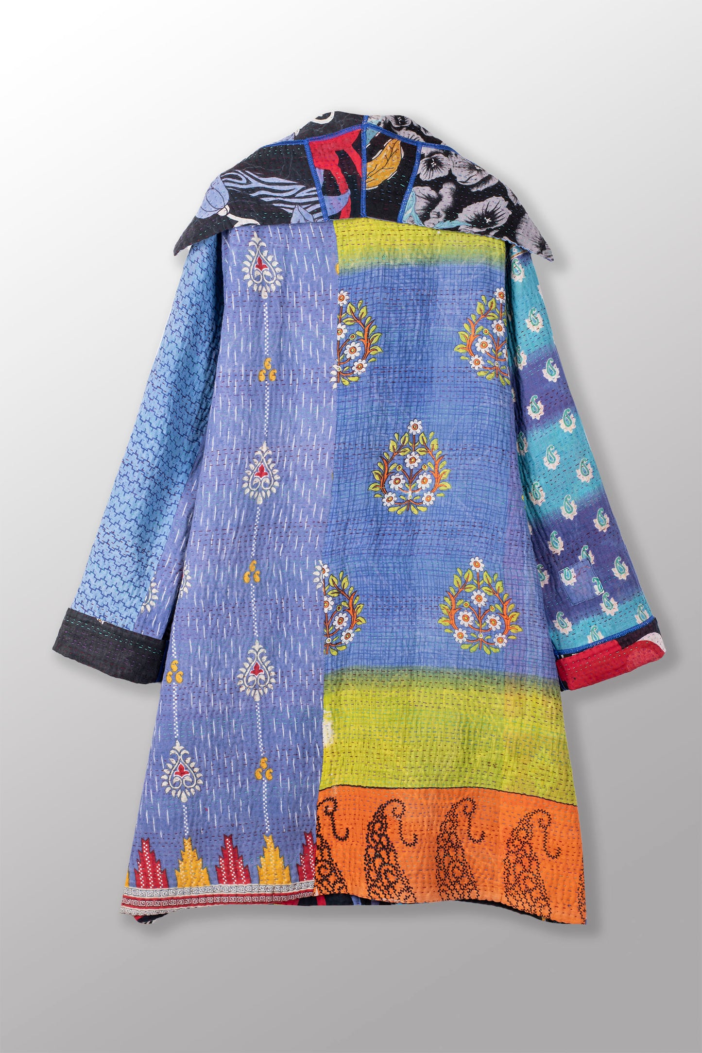 PUZZLE KANTHA POCKET MEDIUM COAT - pz4316-blu -