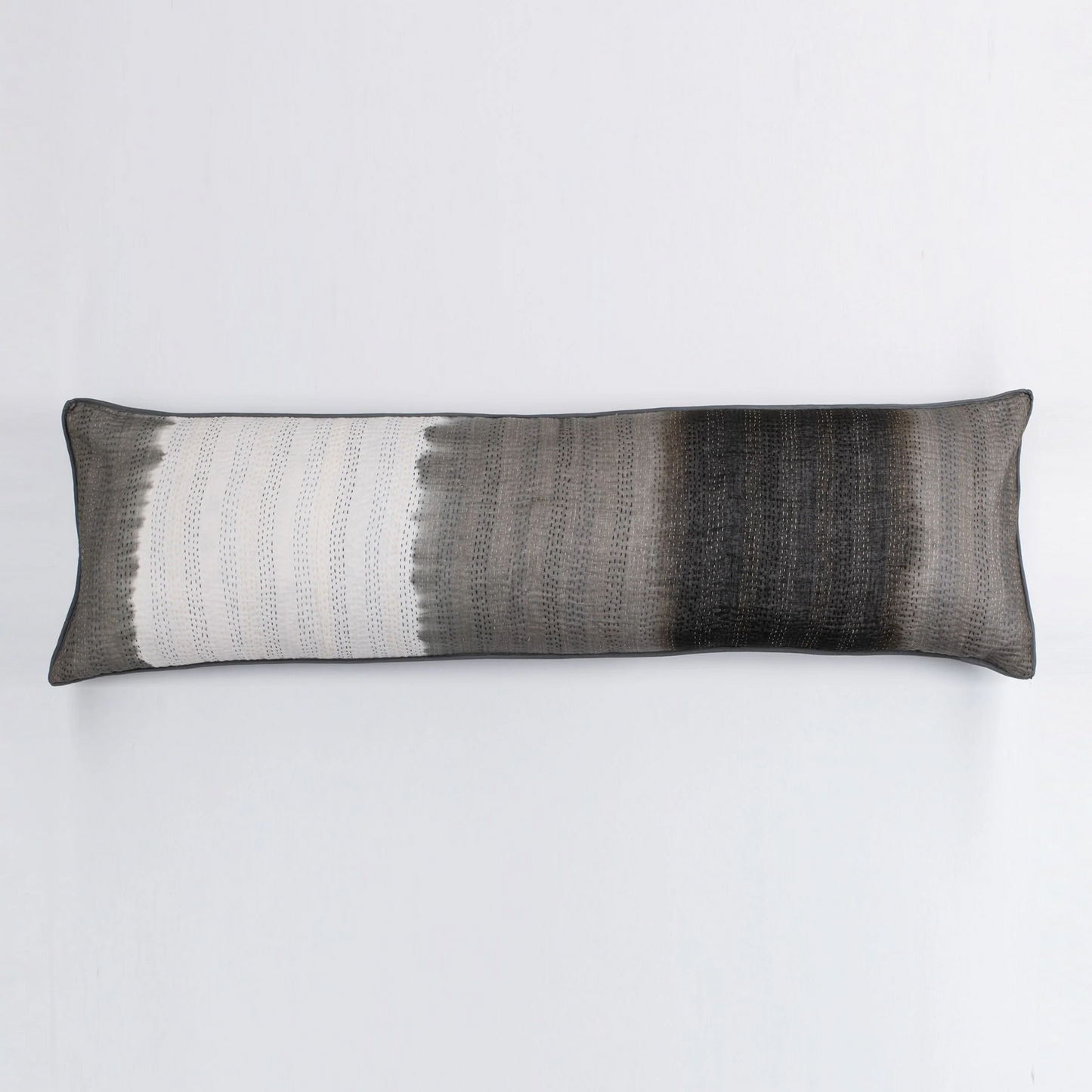 Kimono Cotton Kantha Lumber Pillows -Black -