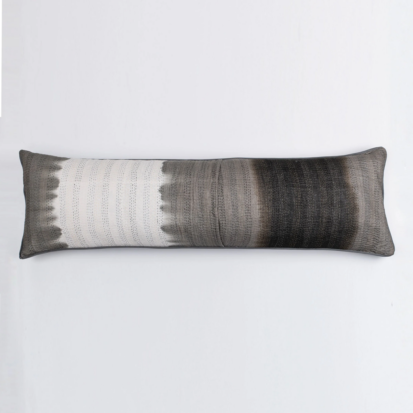 Kimono Cotton Kantha Lumber Pillows -Black -