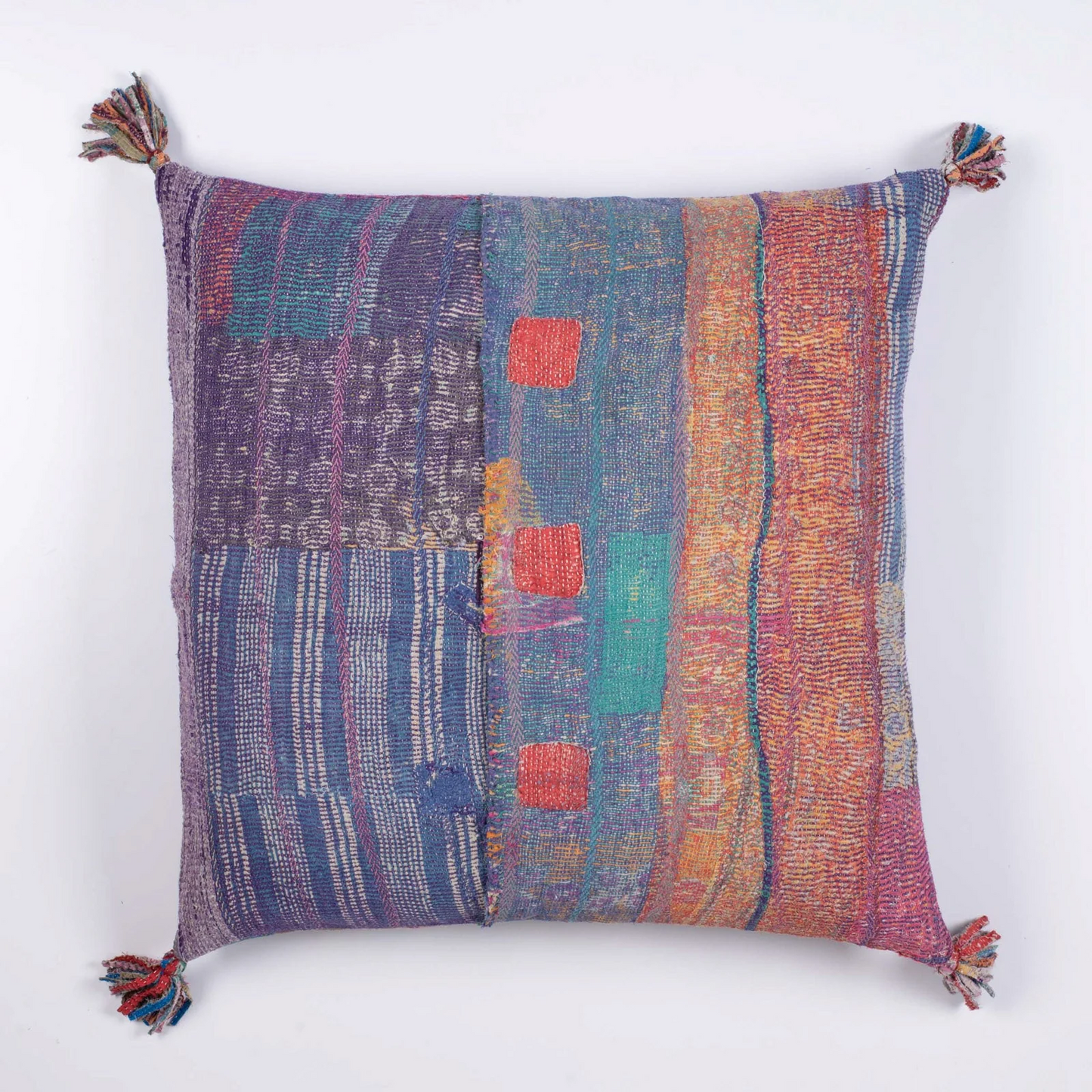 Vintage Ribbed Kantha Pillow Sham #0002