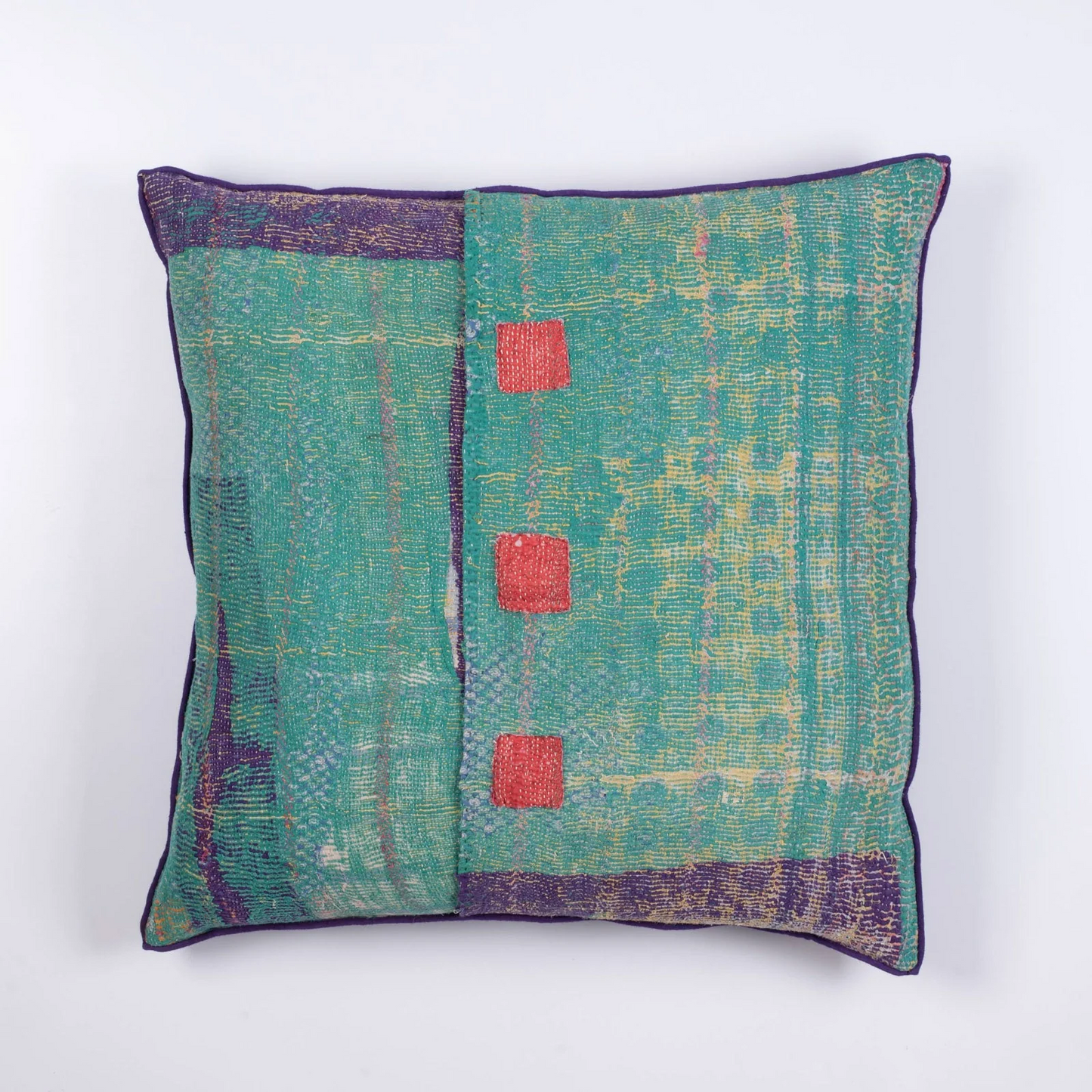 Vintage Ribbed Kantha Pillow Sham #0002