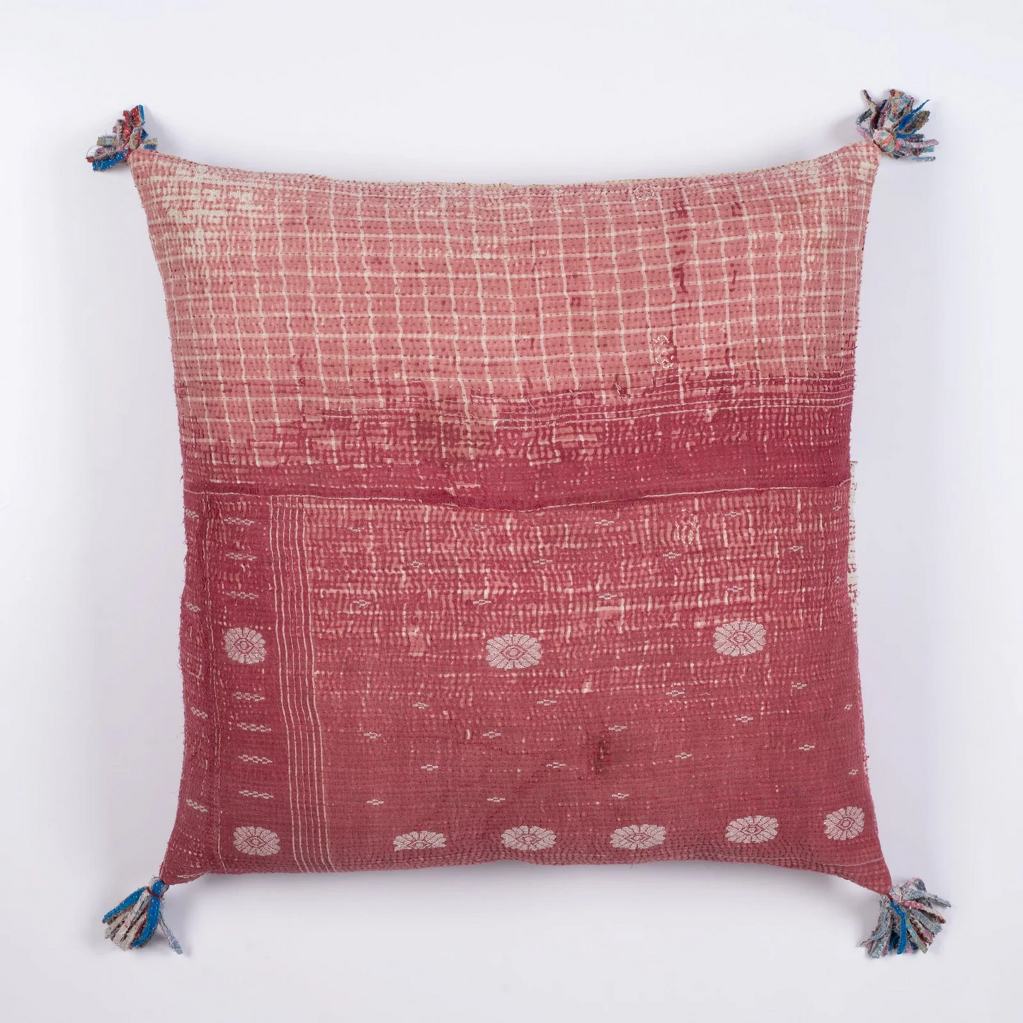 Vintage Ribbed Kantha Pillow Sham #0003
