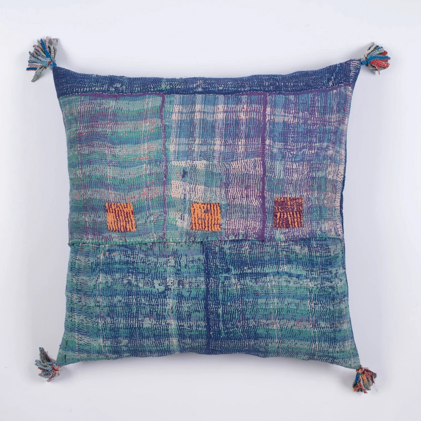 Vintage Ribbed Kantha Pillow Sham #0004