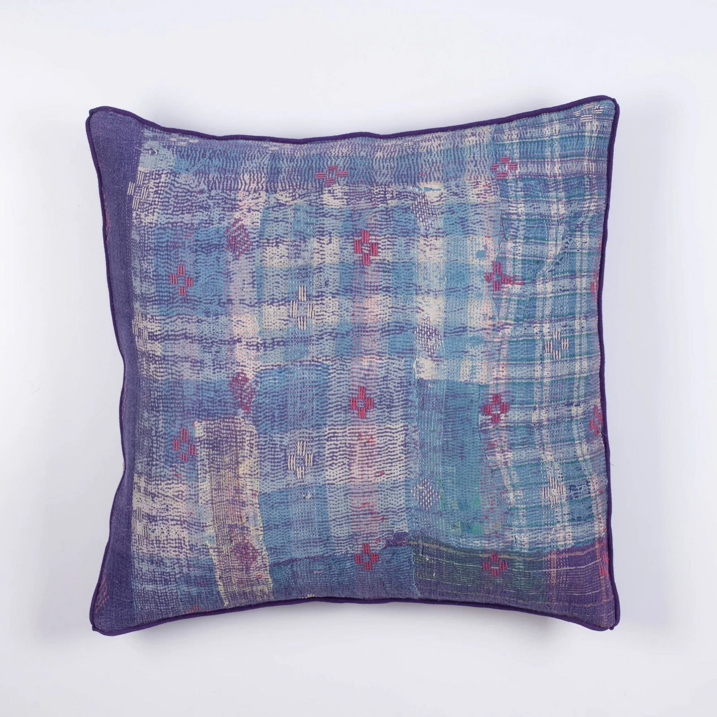 Vintage Ribbed Kantha Pillow Sham #0004