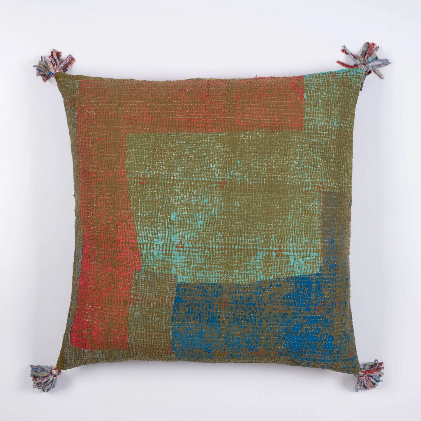 Vintage Ribbed Kantha Pillow Sham #0006