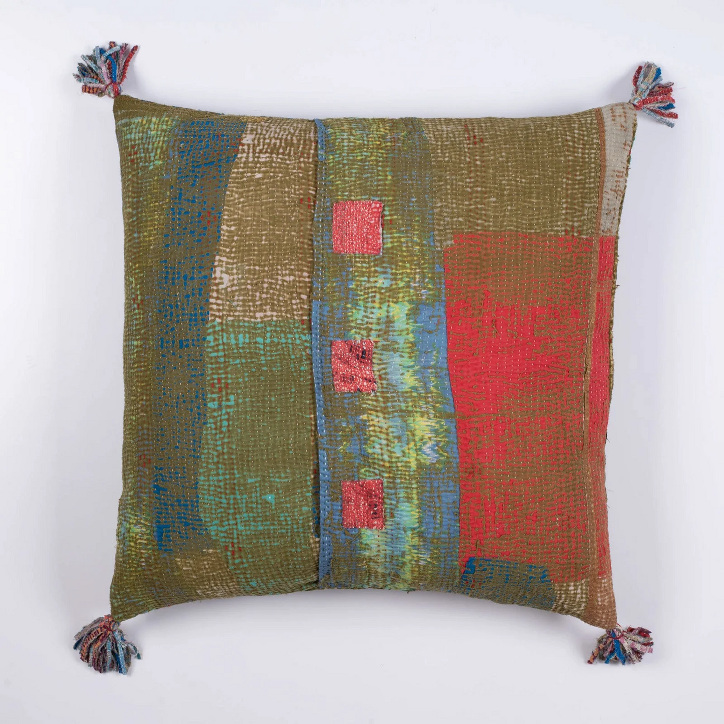 Vintage Ribbed Kantha Pillow Sham #0006