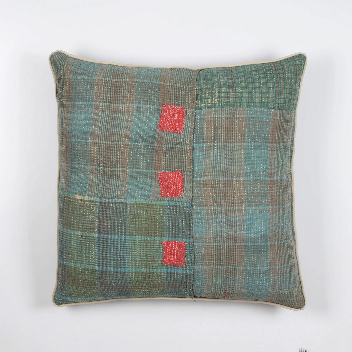 Vintage Ribbed Kantha Pillow Sham #0006