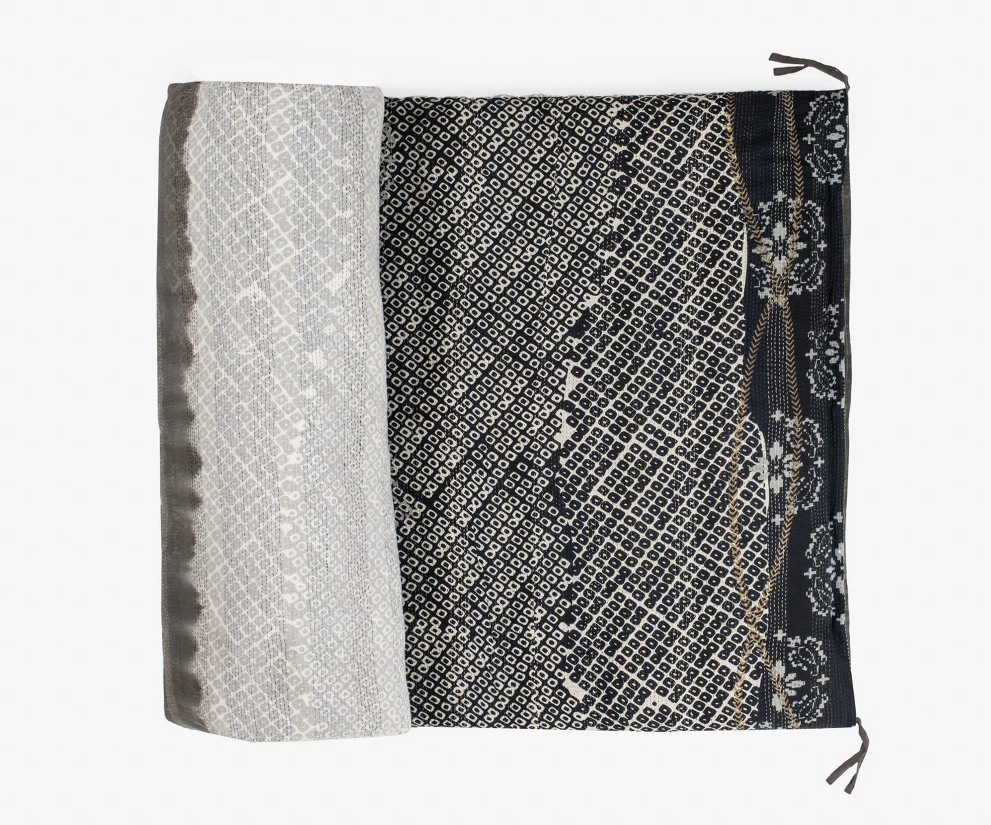 Kimono Cotton Kantha Day Bed Mattress Cover -Orange -
