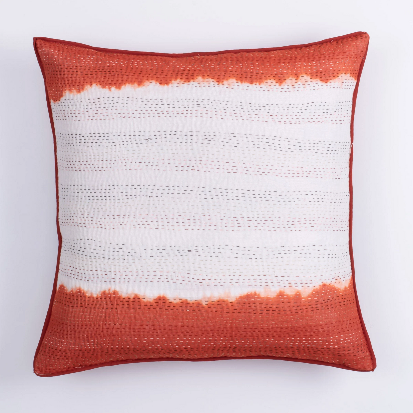 Kimono Cotton Kantha Pillow Sham -Gray -