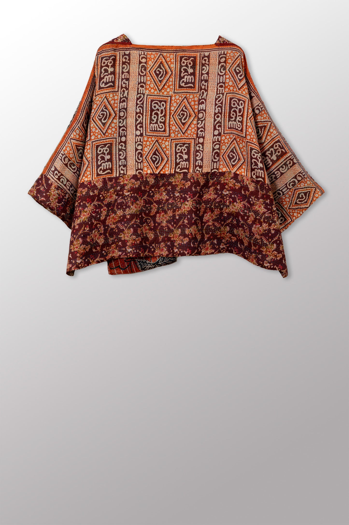 VINTAGE SILK KANTHA 3/4 SLV. CROP TOP MIO - sv2538-0020a -