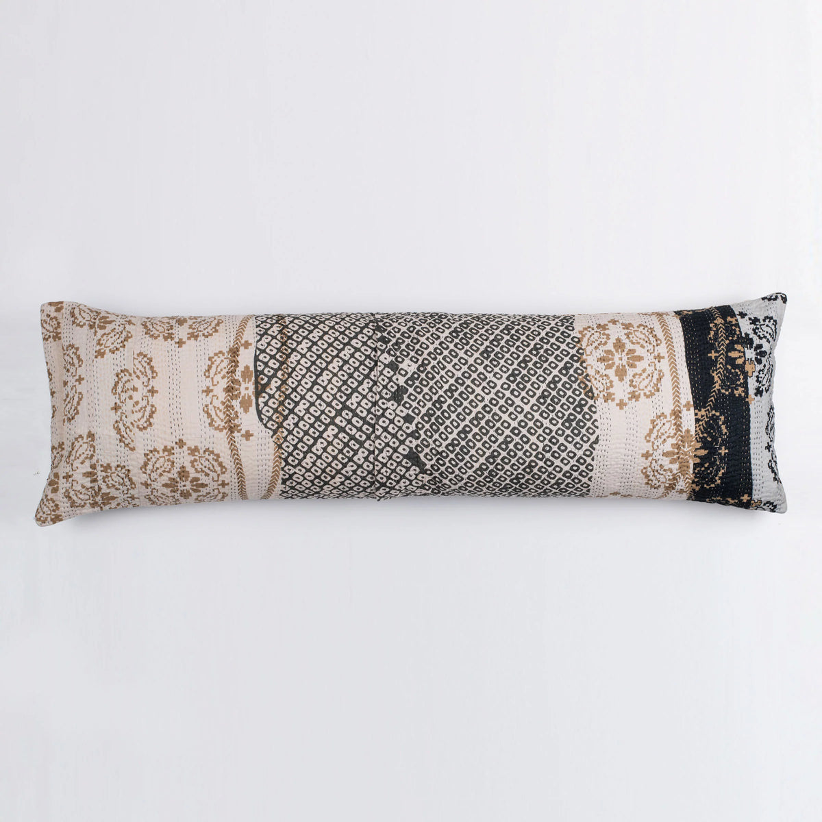 Cotton Ombre Handmade Kantha Lumber Pillow -Black
