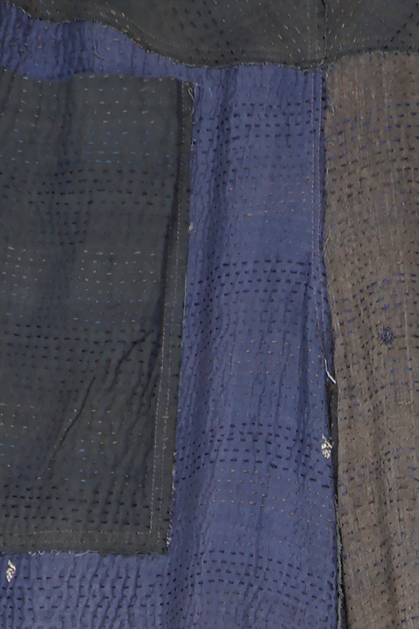 FRAYED PATCH KANTHA HAREM PANTS - fi2605-gry -