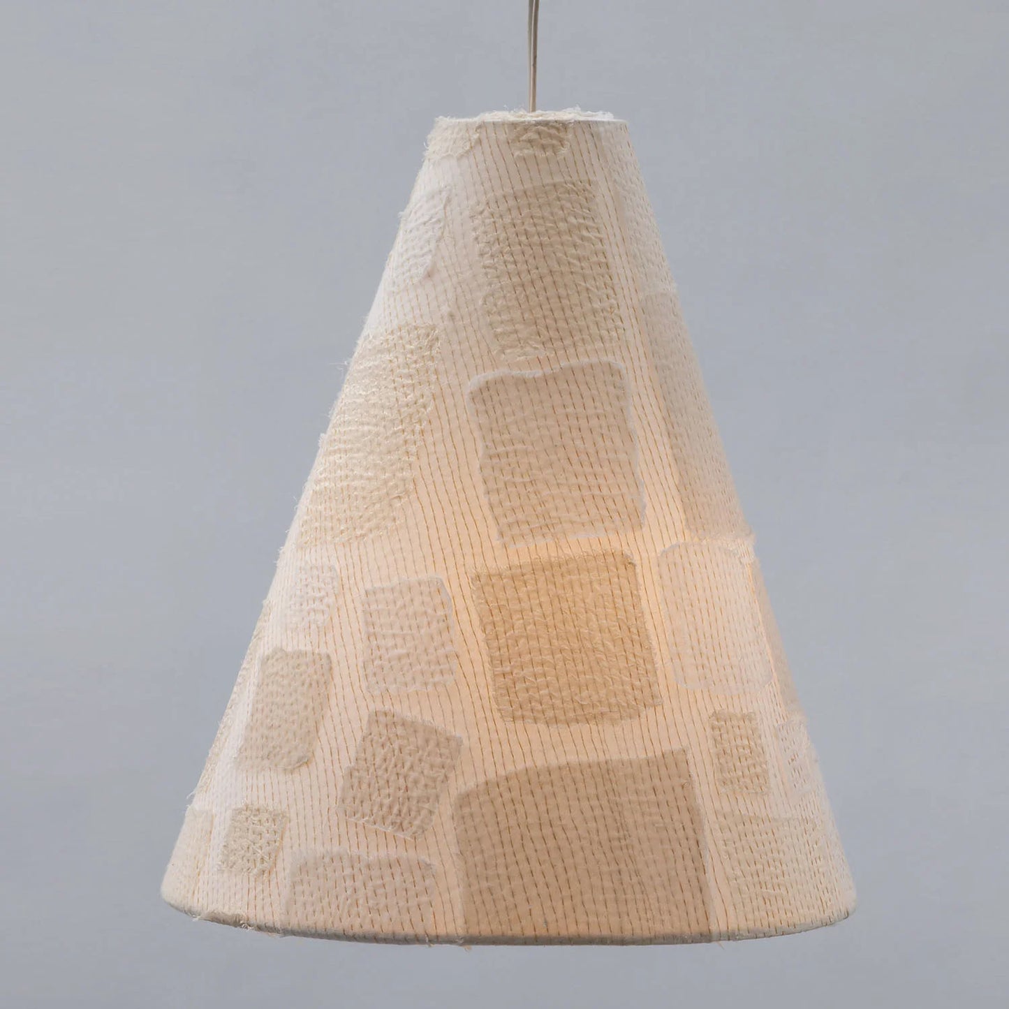 Tonal Tile Patch Kantha Pendant Lamp