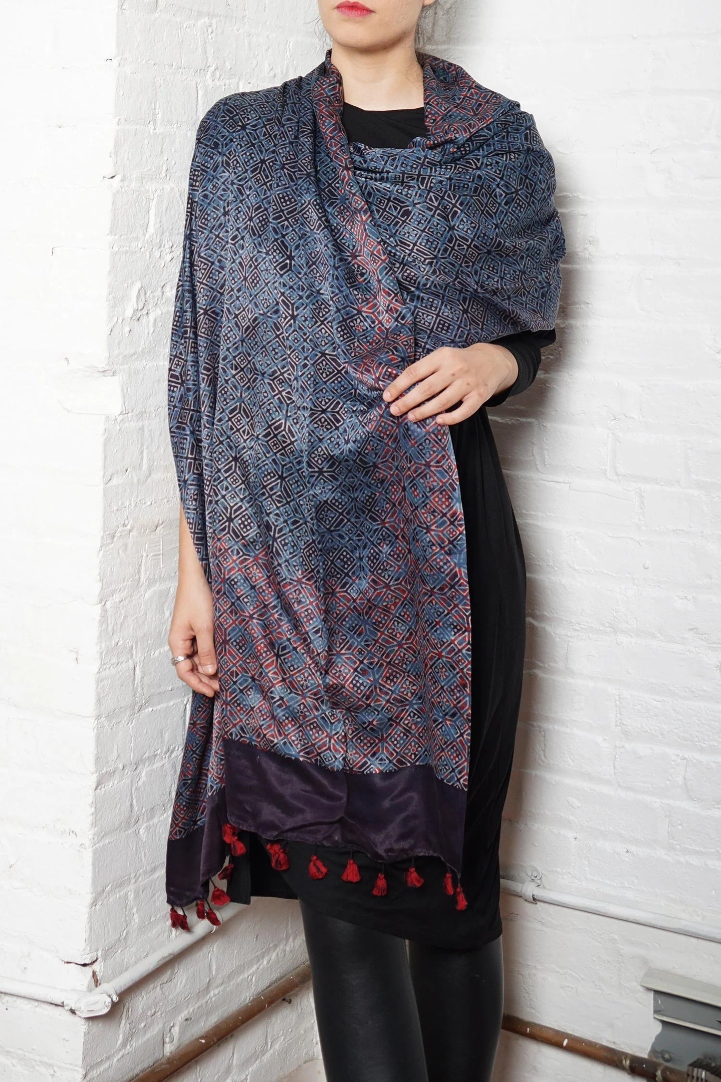 GAZI SILK PRINT SHAWL X-LARGE - gg1804-mlt -