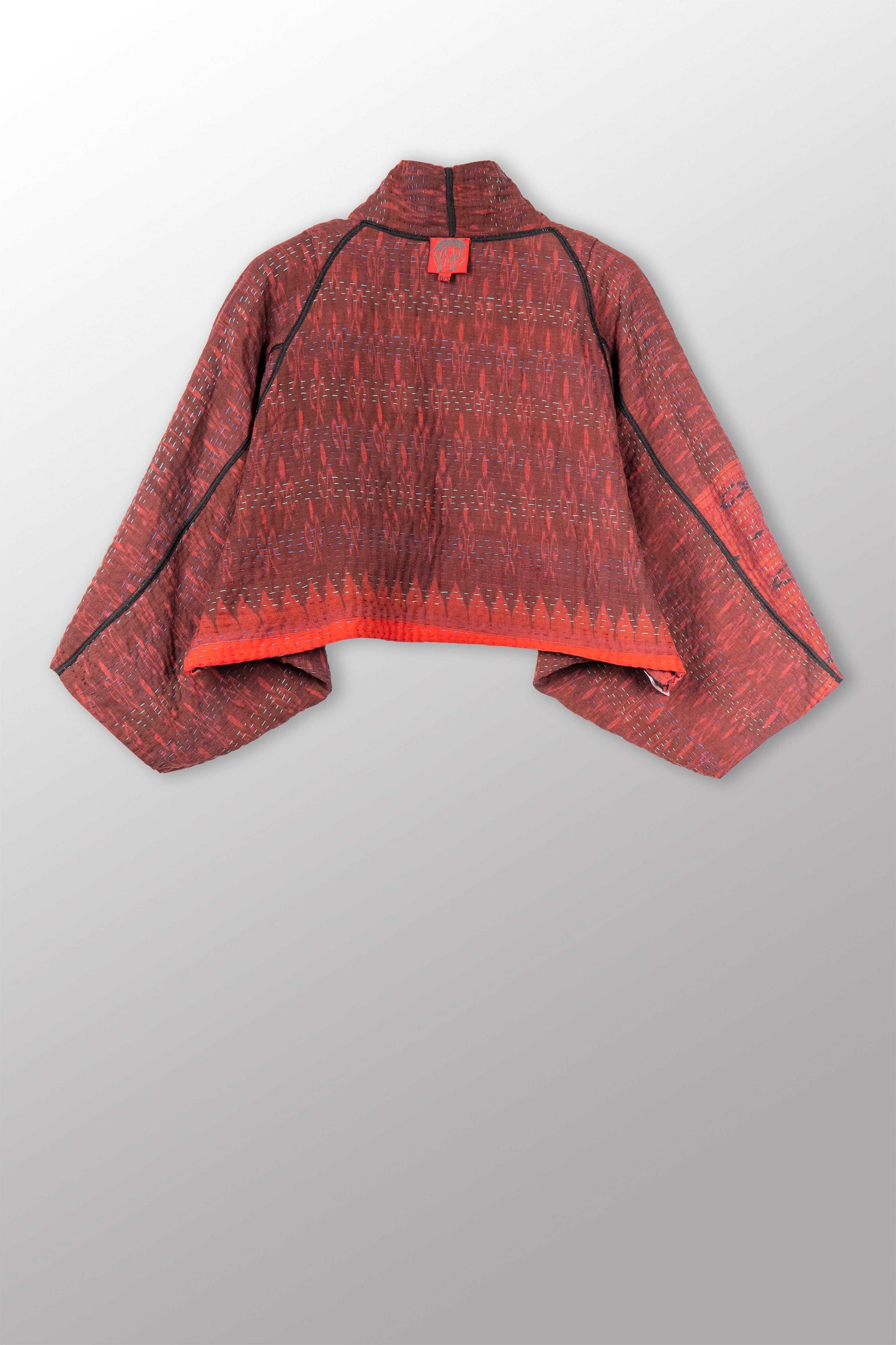 COTTON OVERDYE KANTHA PUFF SLV. SHRUG - ov4062-cred010a -