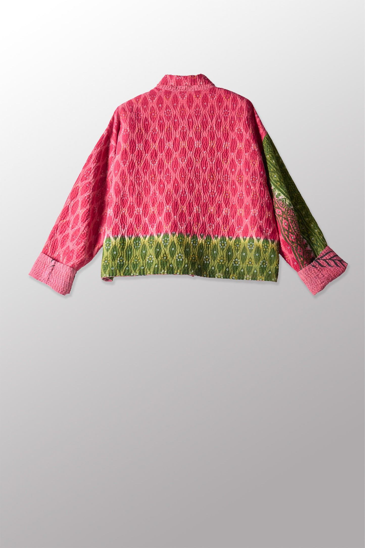 VINTAGE COTTON KANTHA LAPELED SHORT JKT - cv4081-0003s -