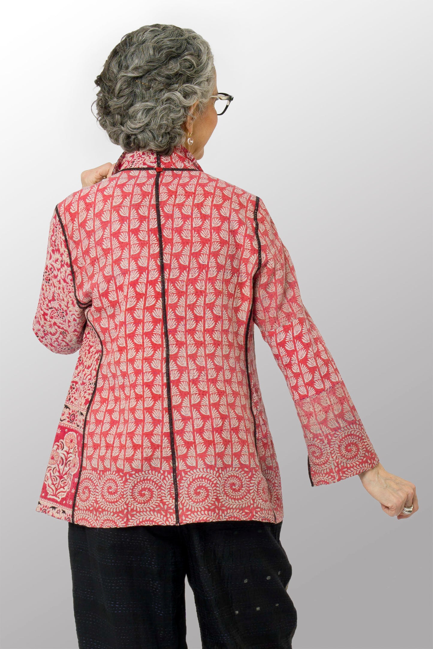 VINTAGE COTTON KANTHA SHORT JKT - cv2007-0083l -