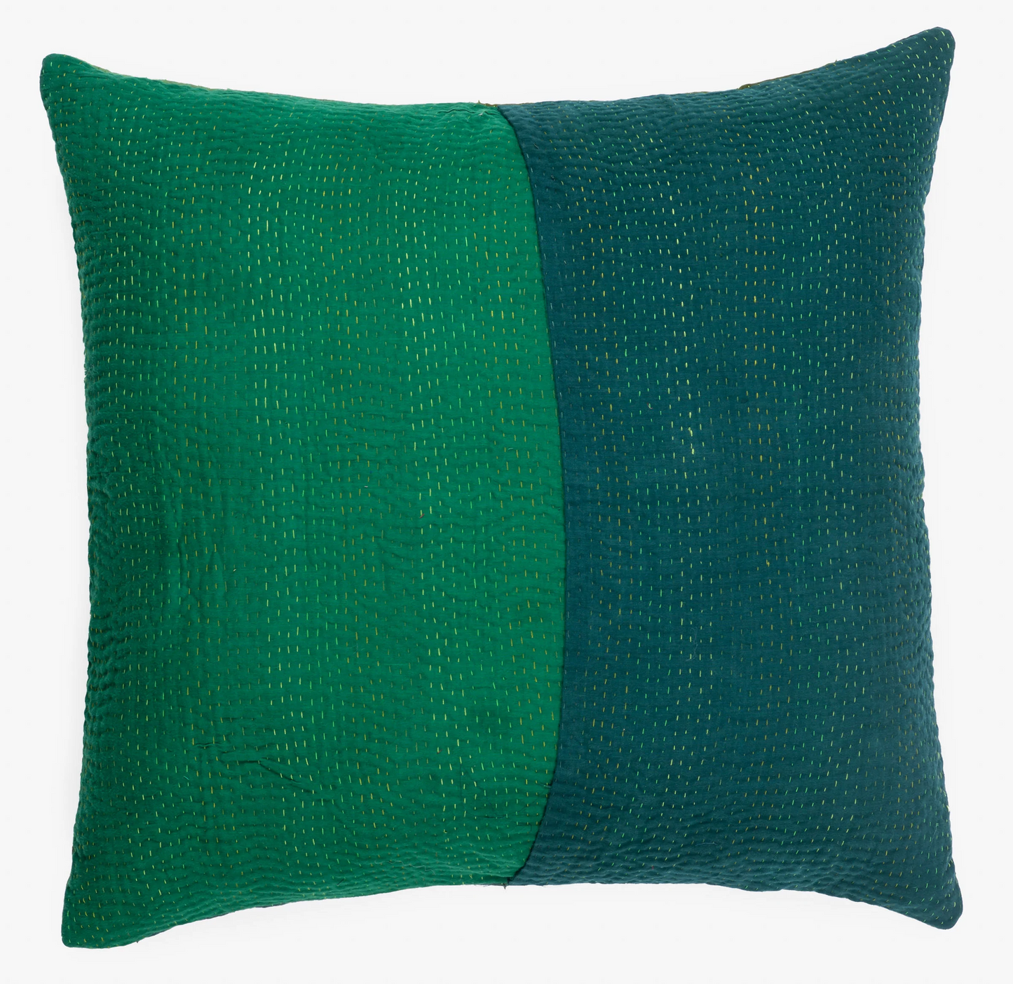 Landscape Handmade Vintage Kantha Pillow Sham -Green -