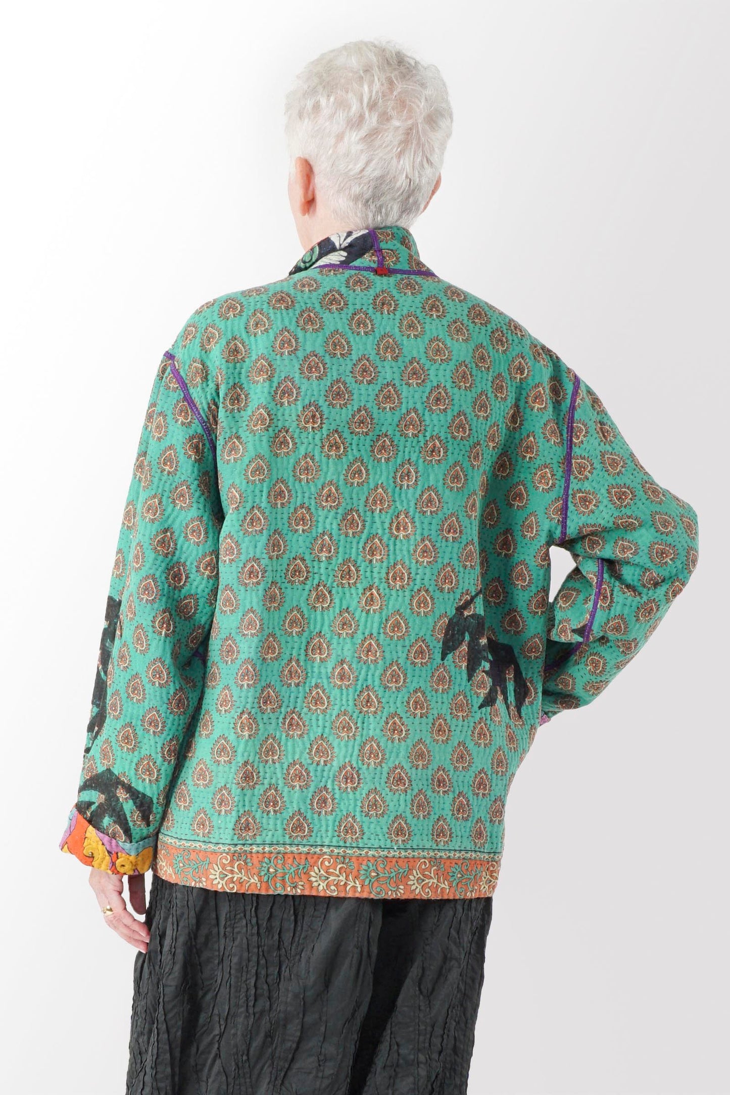 VINTAGE COTTON KANTHA MEN'S BLOUSON - cv4040-0016s -