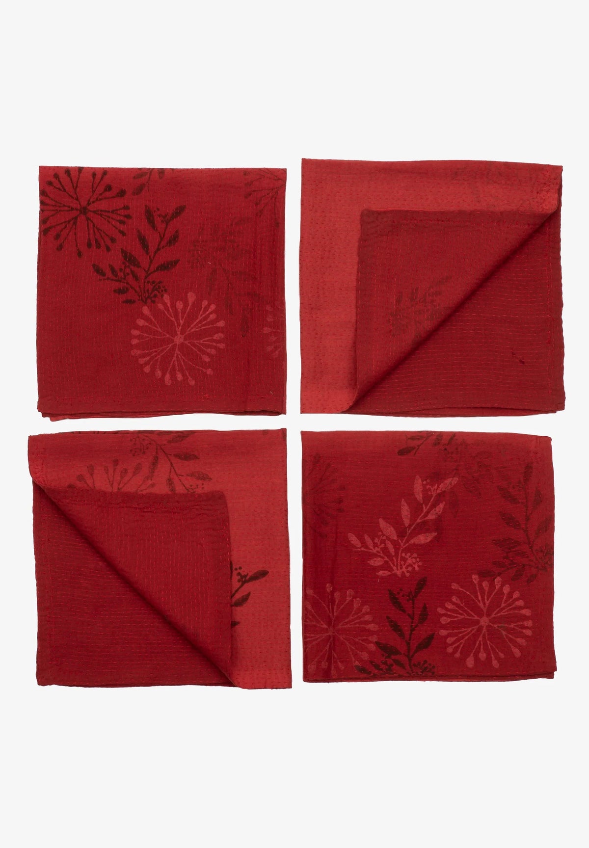 Ombre Handmade Kantha Napkin -Orange (Set of 2)