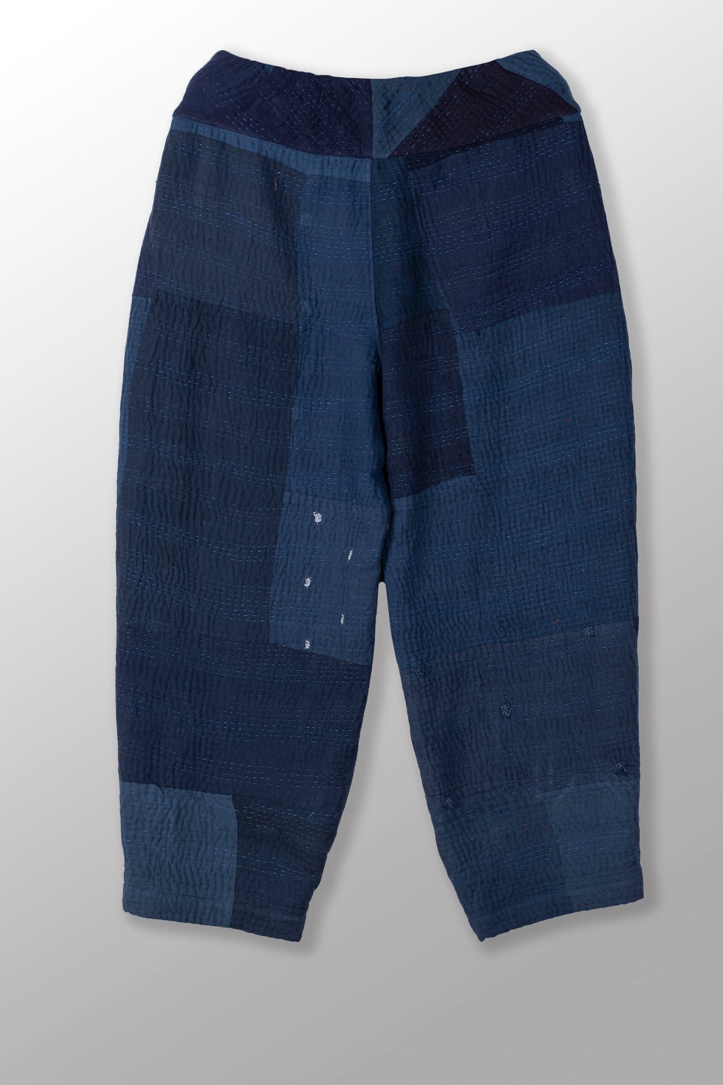 OMBRE PATCHED KANTHA NEW LANTERN PANTS - op4651-nvy -