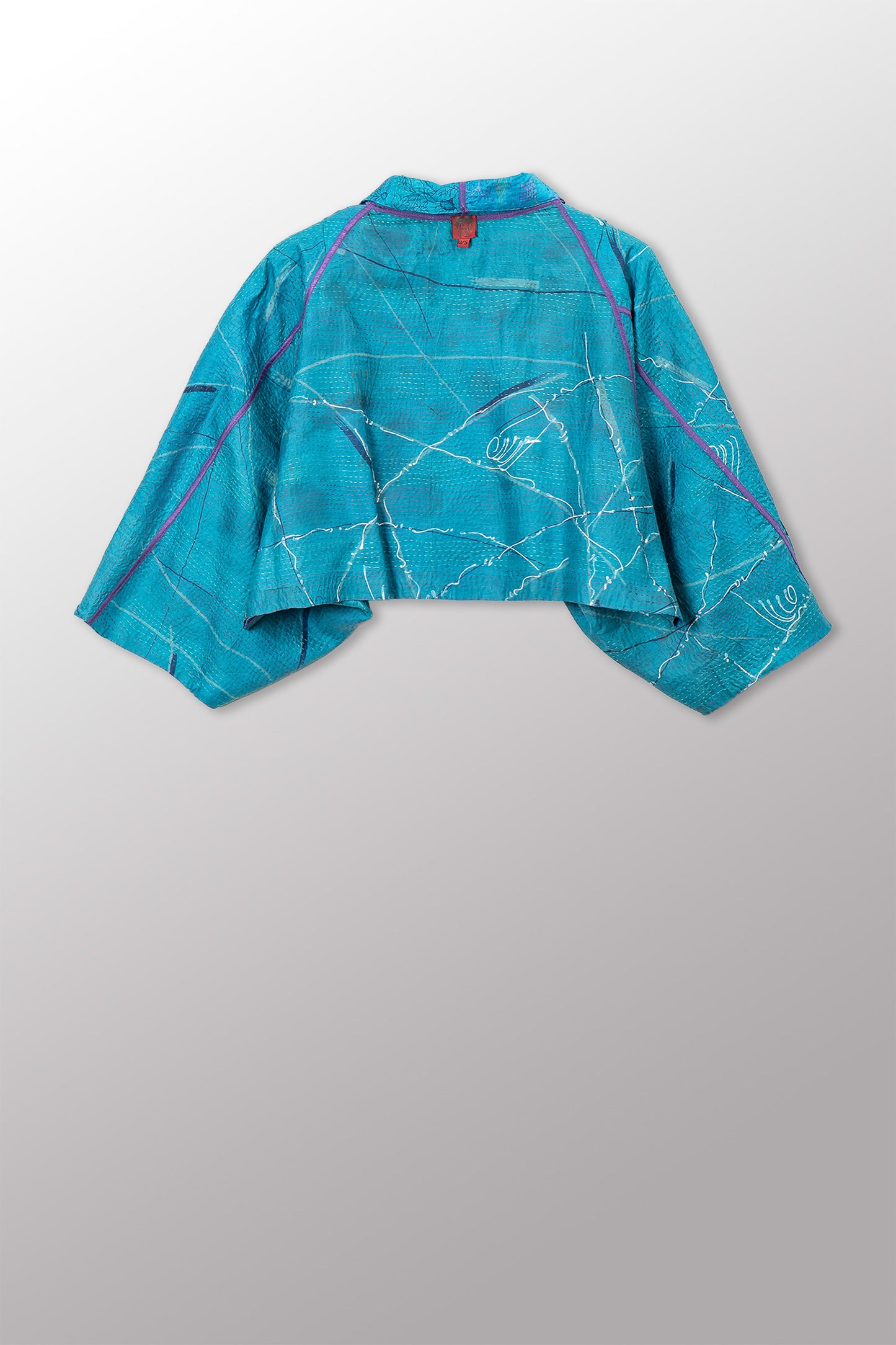 VINTAGE SILK KANTHA PUFF SLV. SHRUG - sv2062-0037a -