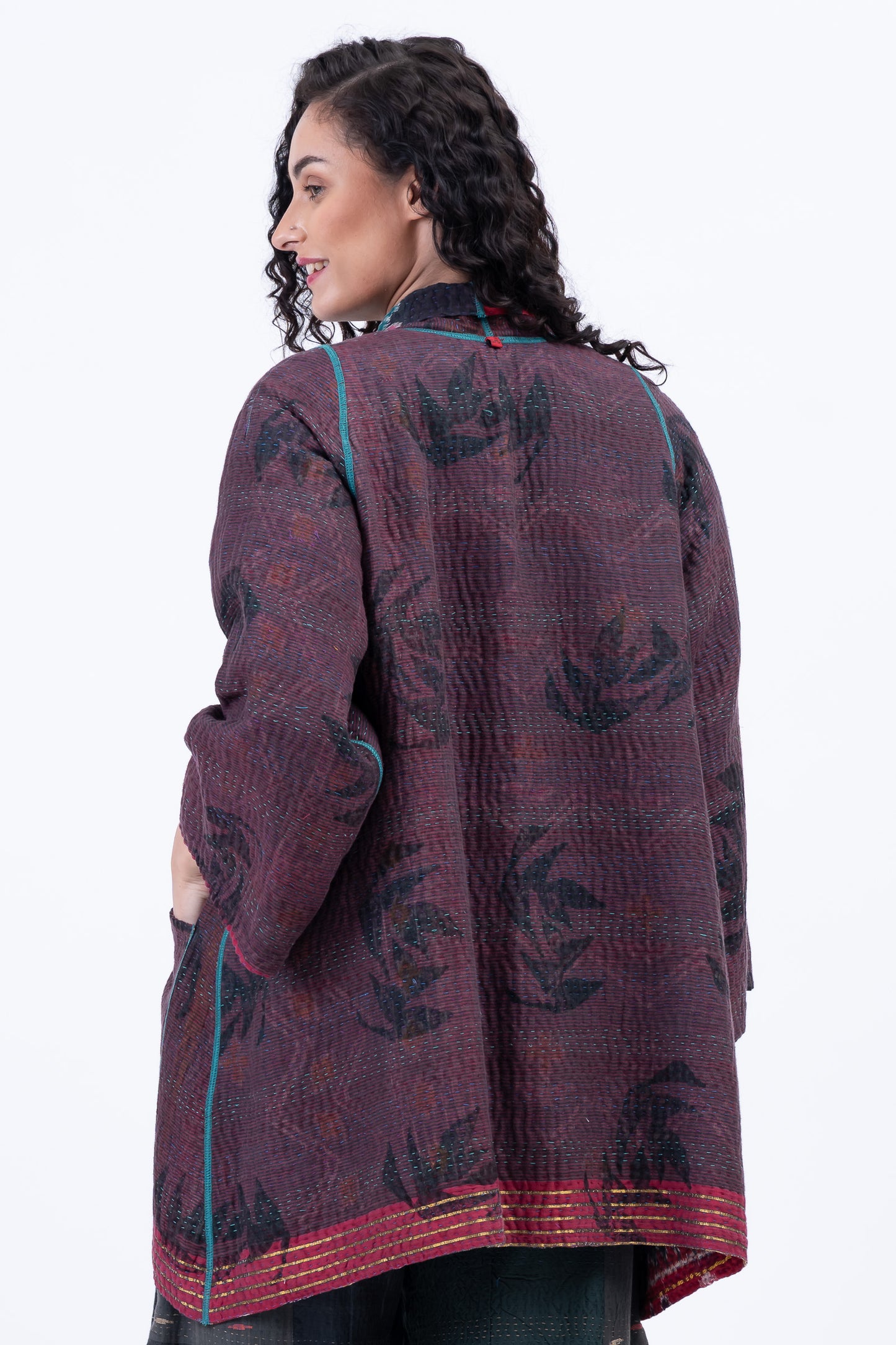 VINTAGE COTTON KANTHA A-LINE JKT - cv4003-0454a -
