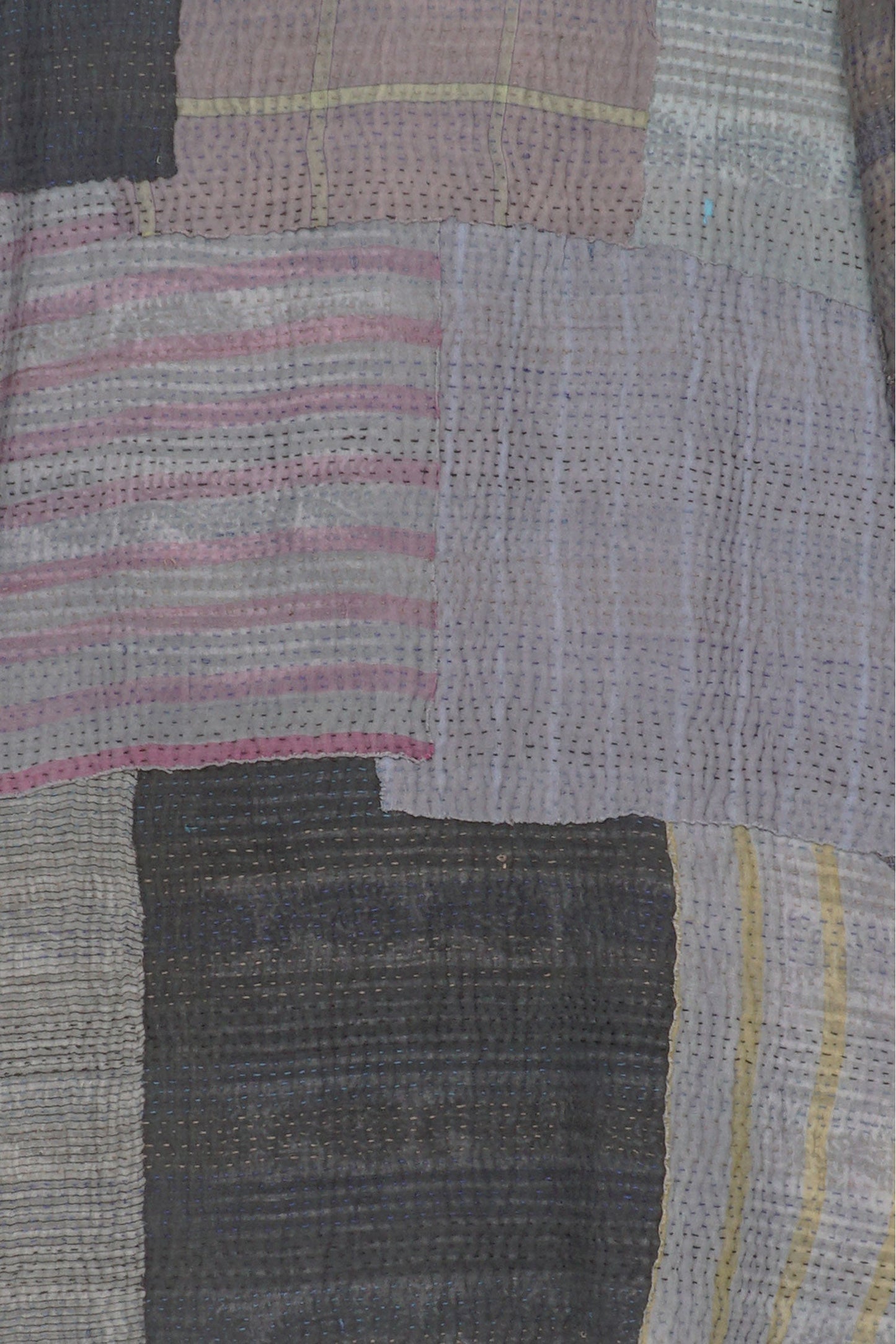 WOVEN IKAT & FRAYED PATCH KANTHA MEN'S JKT - wk4041-gry -