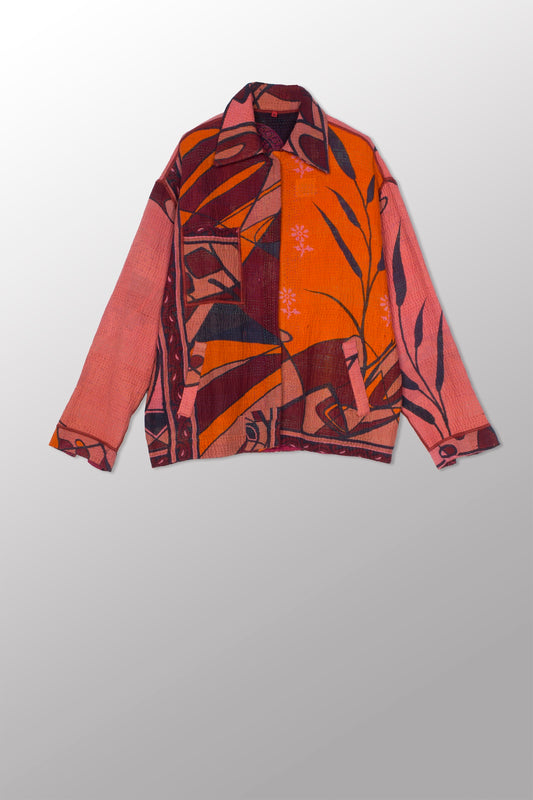 COTTON OVERDYE KANTHA WORKERS JACKET - ov4085-cfus001m -