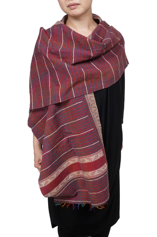 VINTAGE SOLID COTTON KANTHA SCARF STANDARD - cc2801-mlt -
