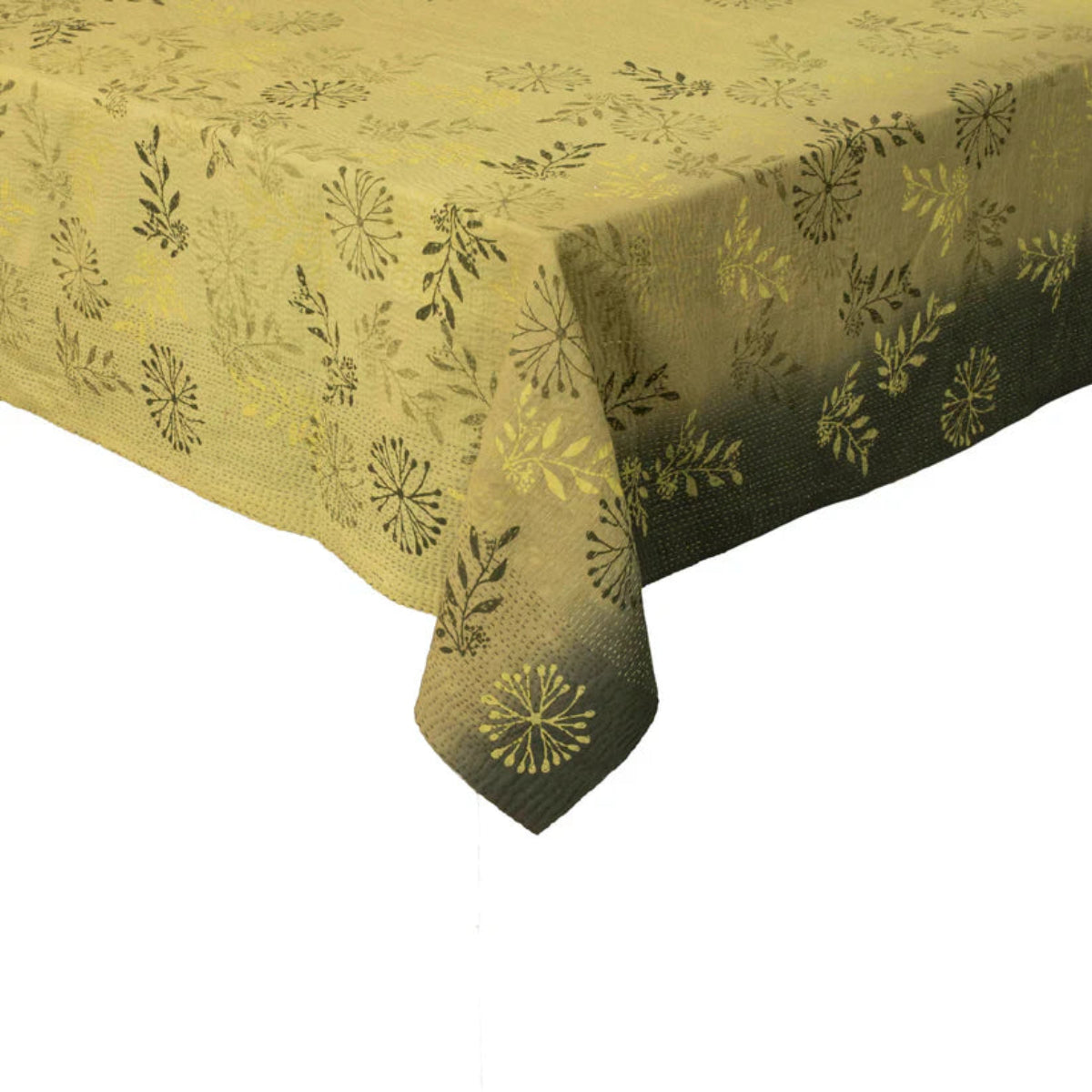 Ombre Patch Vintage Cotton Kantha Table Covers -Green