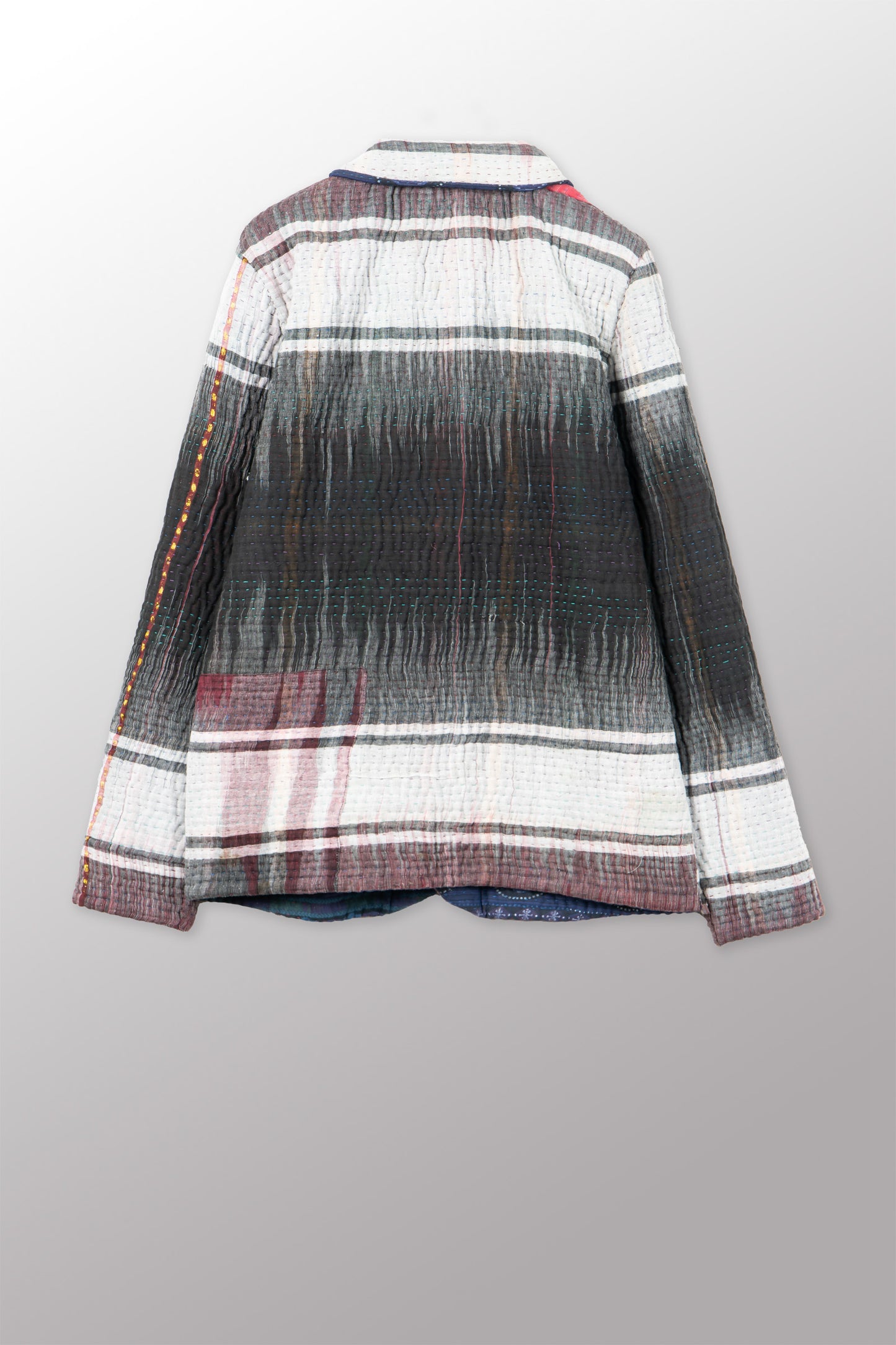 QUILTED OVERDYE COTTON KANTHA SIMPLE MEN'S JACKET - oq5072-cblu001m -