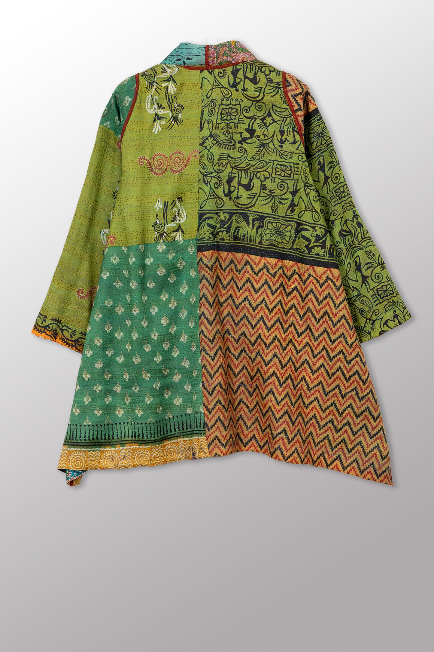 VINTAGE SILK KANTHA A-LINE JKT - sv2003-0418a -