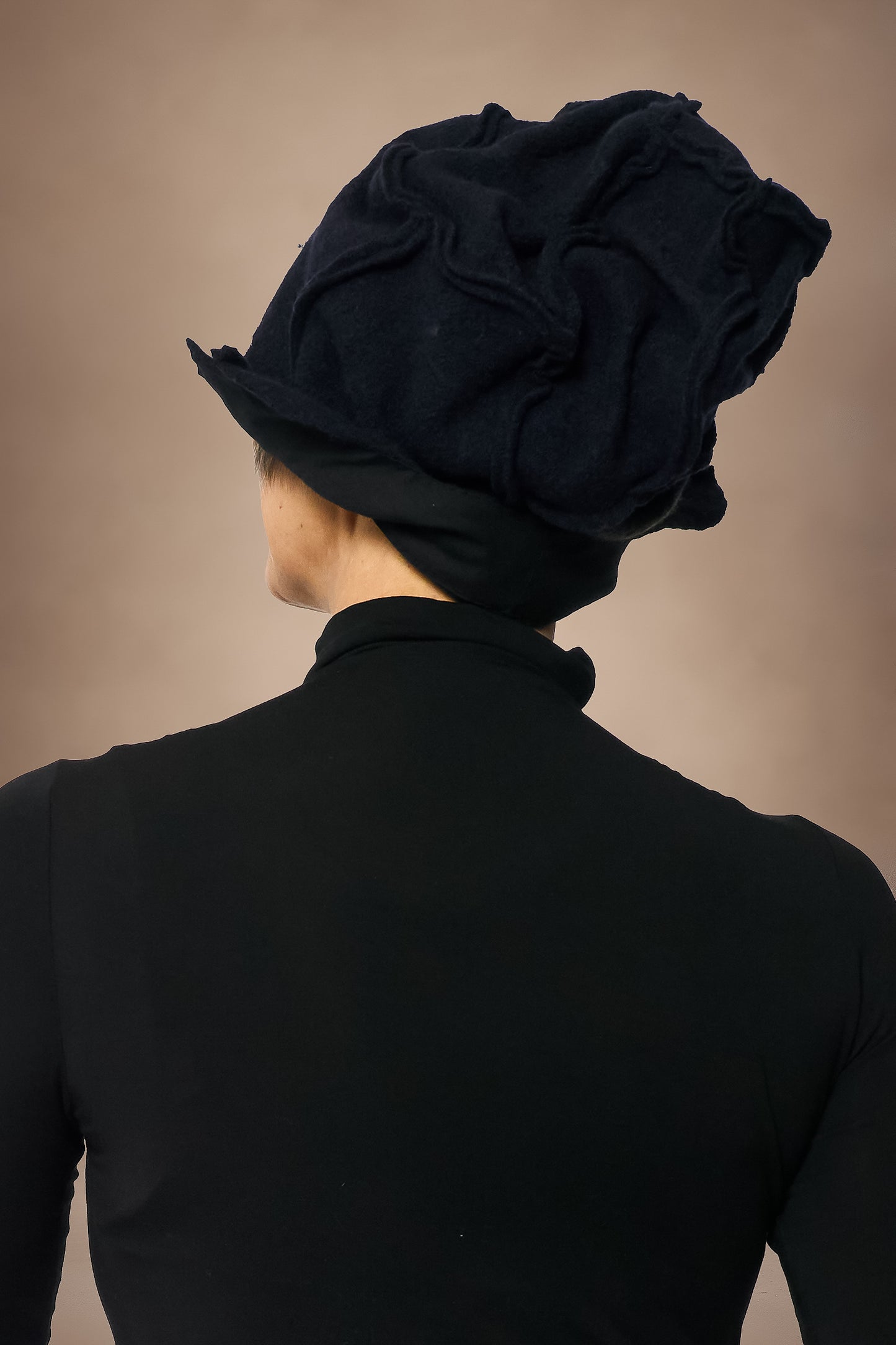 CIRCLE TIE DYE BOILED WOOL HELMET - tw1885-nvy -