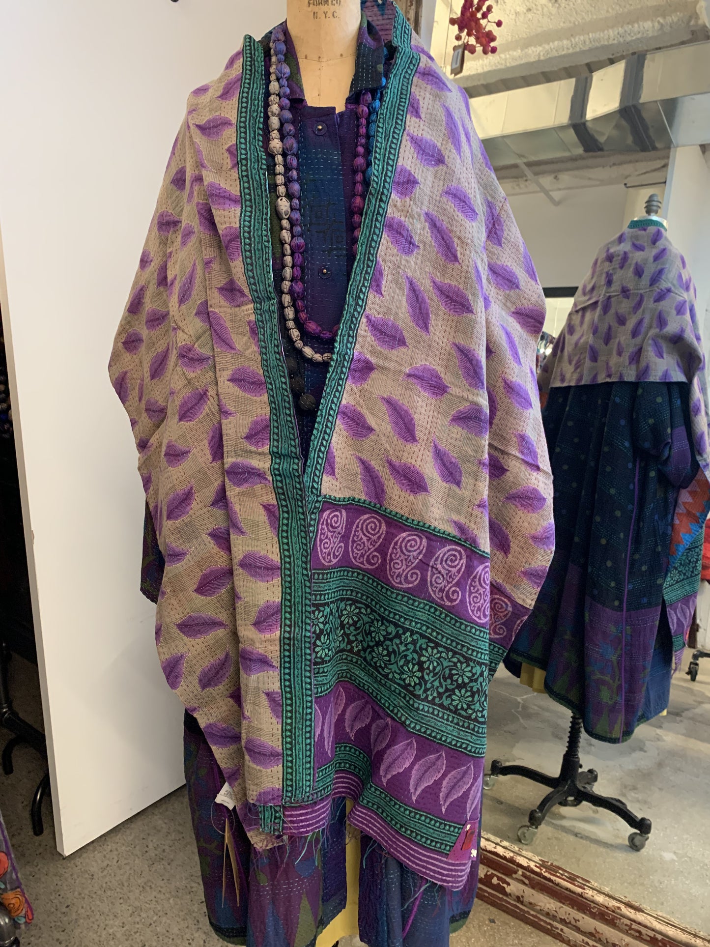 VINTAGE COTTON KANTHA SCARF STANDARD - cv2801-0010a -