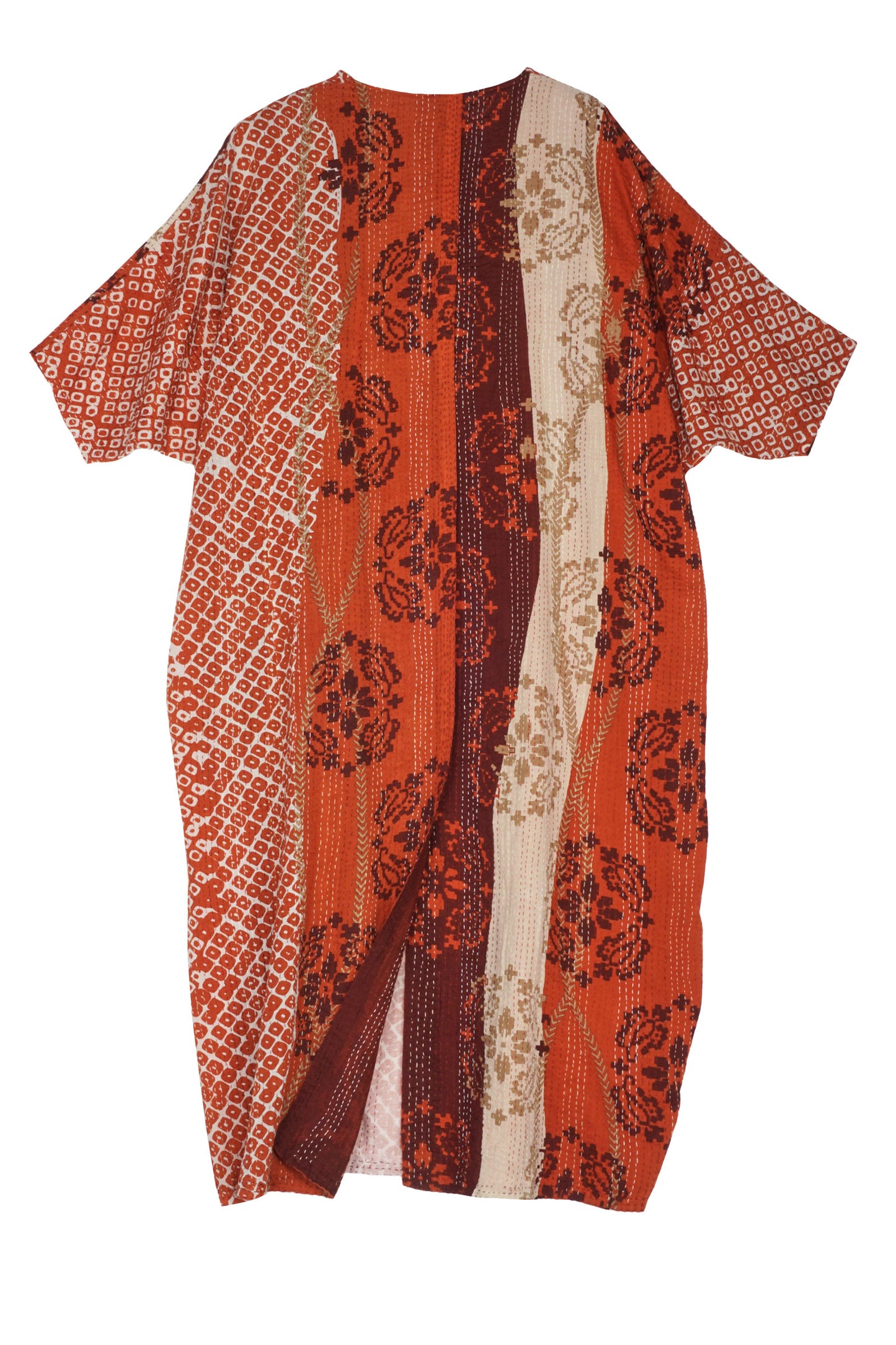 KIMONO COTTON KANTHA DOLMAN MAXI - kc2440-org -