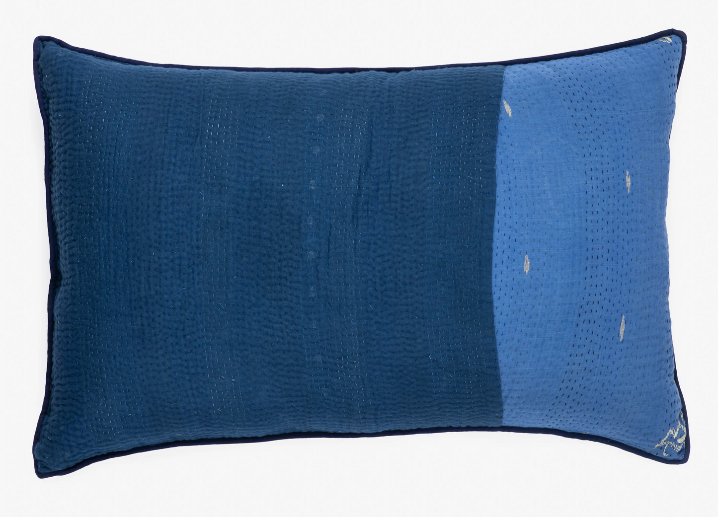 Landscape Handmade Vintage Kantha Pillow Sham -Navy -